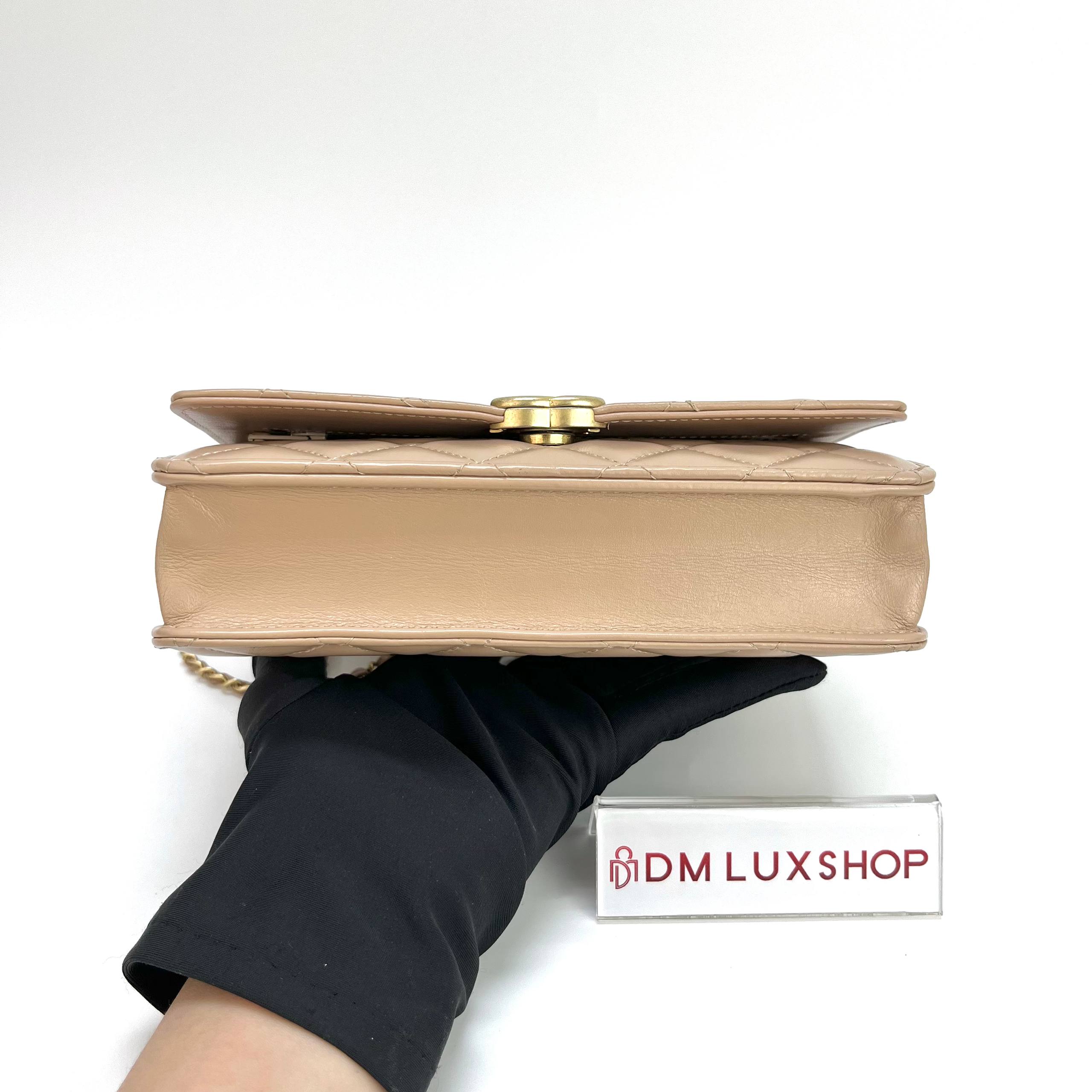 Chanel Beige Wallet On Chain GHW (Microchip)