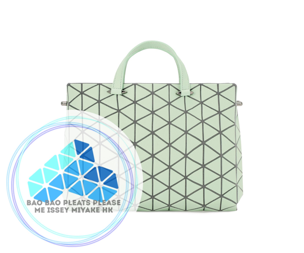 BAO BAO Tonneau 啞面皮革立體三角格手提斜孭兩用袋top handles crossbody 2ways bag L size大尺寸