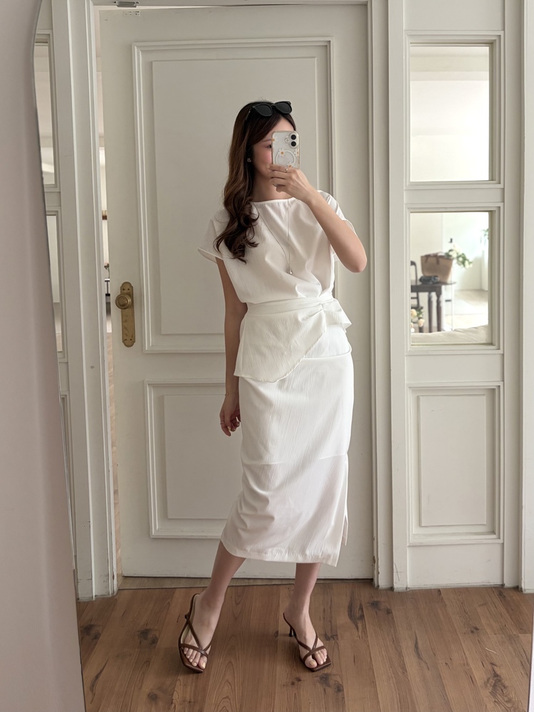 Lyra Ruched Set (White)