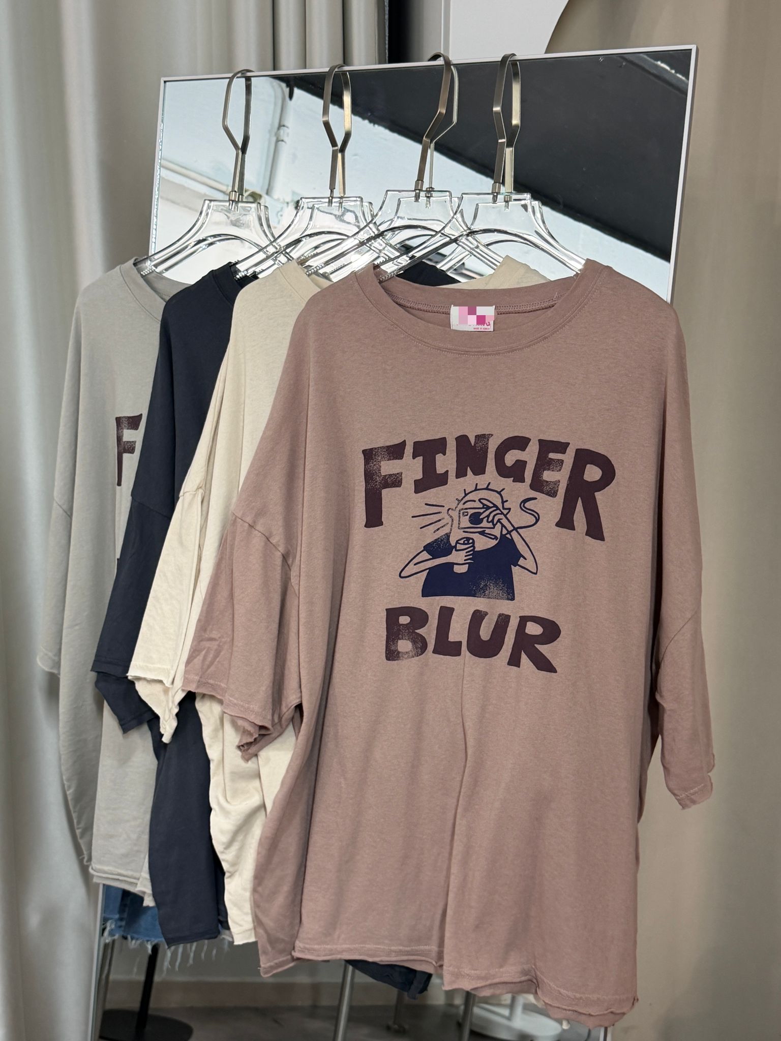 復古圖案公仔寬鬆T