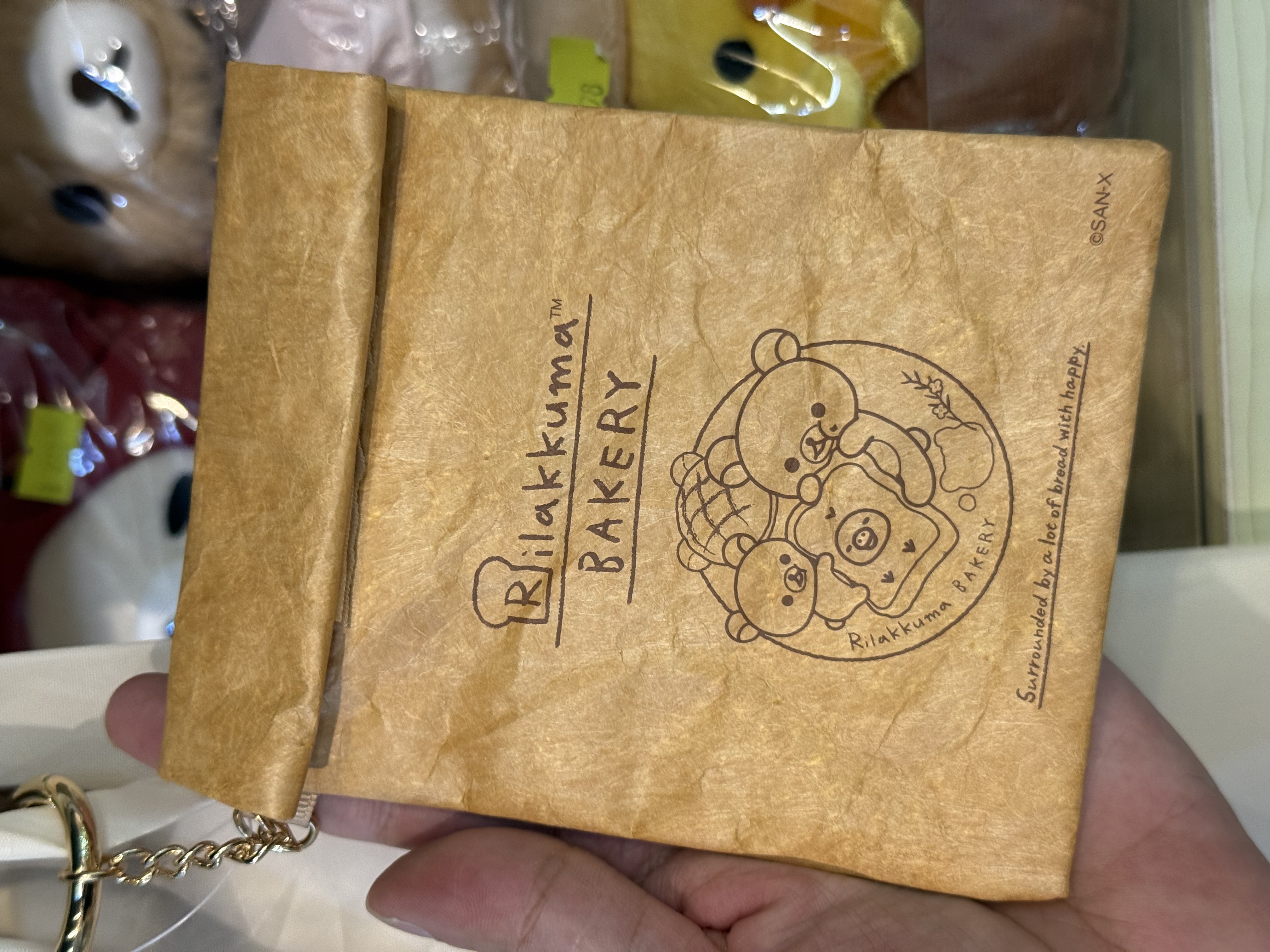 《現貨》全新Rilakkuma麪包造型環保袋連小物袋