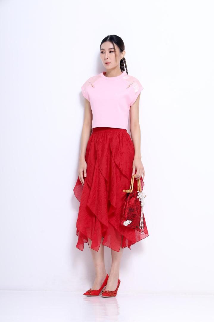 不规则塑胶头半裙 1396