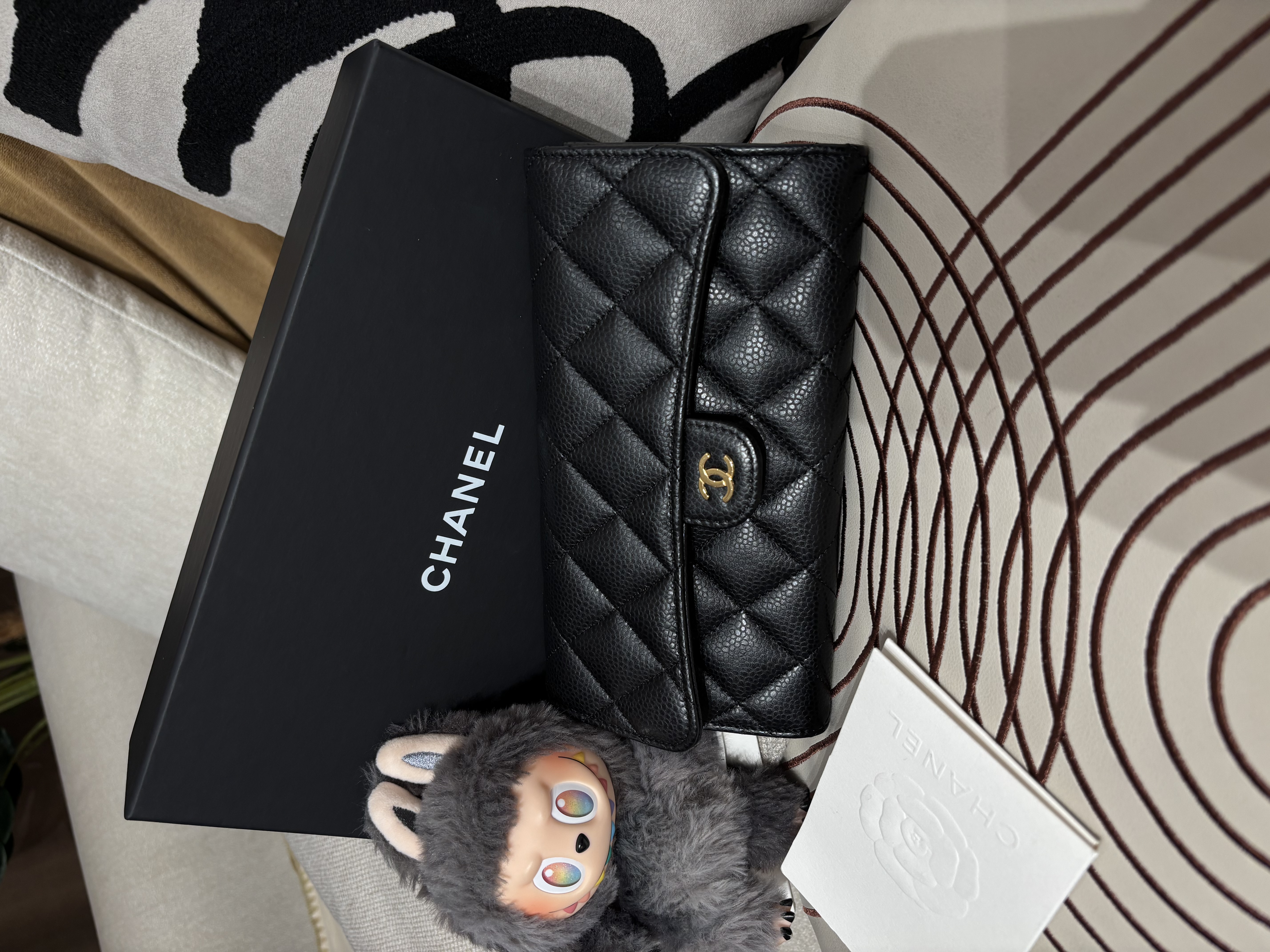 Chanel classic wallet 黑色荔枝牛皮經典長銀包金扣,100%Authentic, 未使用品unused ✅專門店收據✅晶片✅塵袋✅盒 