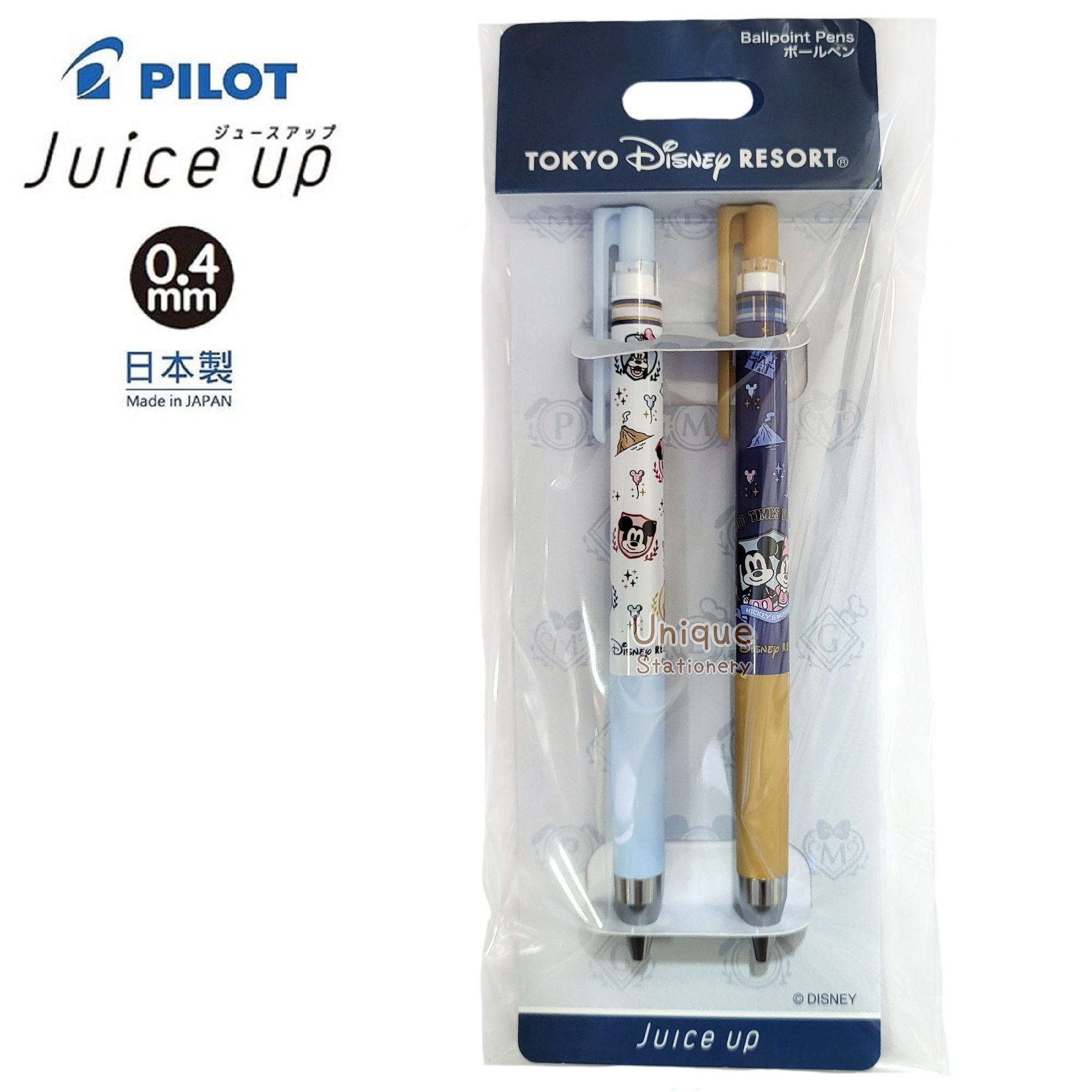 現貨｜【日本 Disney Store 限定】 一套2枝 Mickey & Friends 米奇與朋友 日本製 Pilot Juice Up 0.4mm 黑色 啫喱筆 (077652)