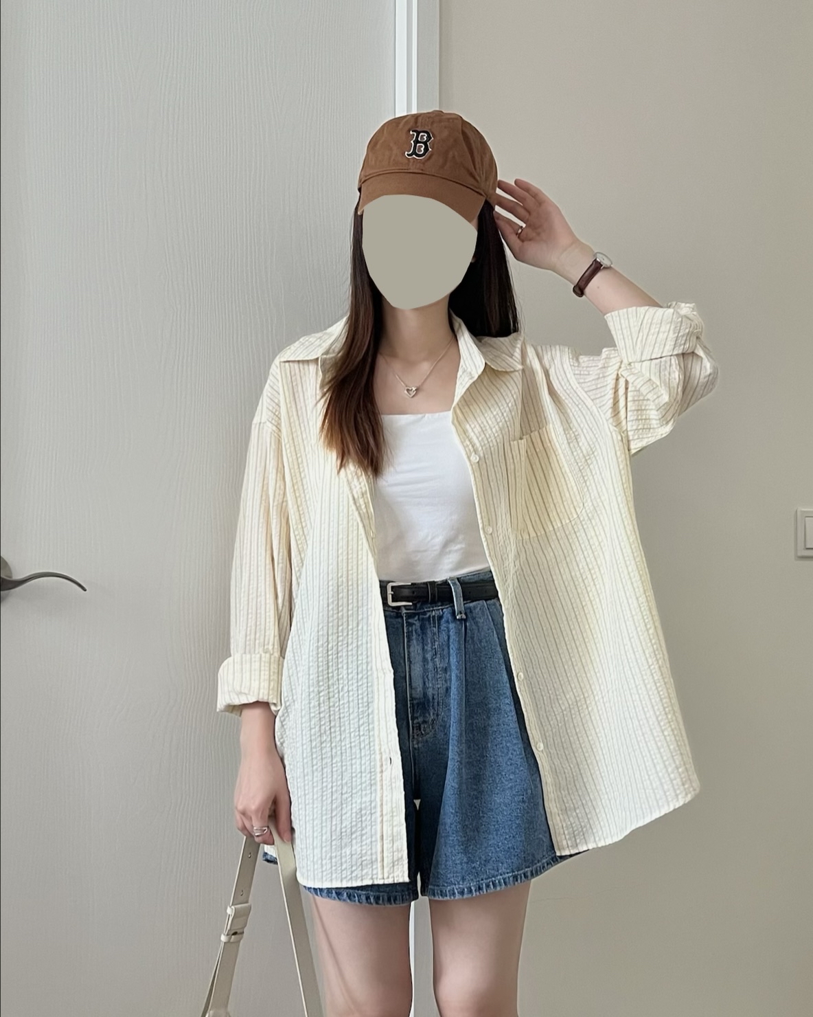 檸檬皺皺條紋恤衫 免熨