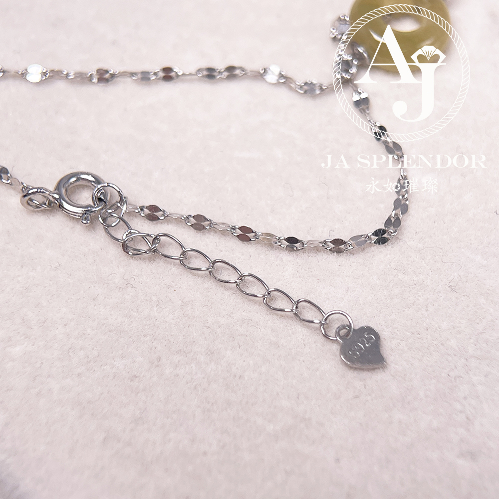 D-36 天然翡翠A玉 薄荷糖焦糖黃翡純銀手鏈