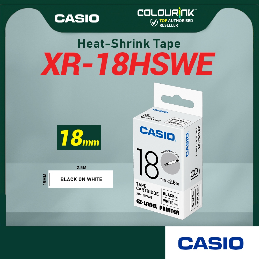 CASIO ORIGINAL GENUINE 18MM EZ LABEL TAPE FOR KL-120 KL-130 KL-820 KL-60 KL-HD1 KL-8400 KL-G2
