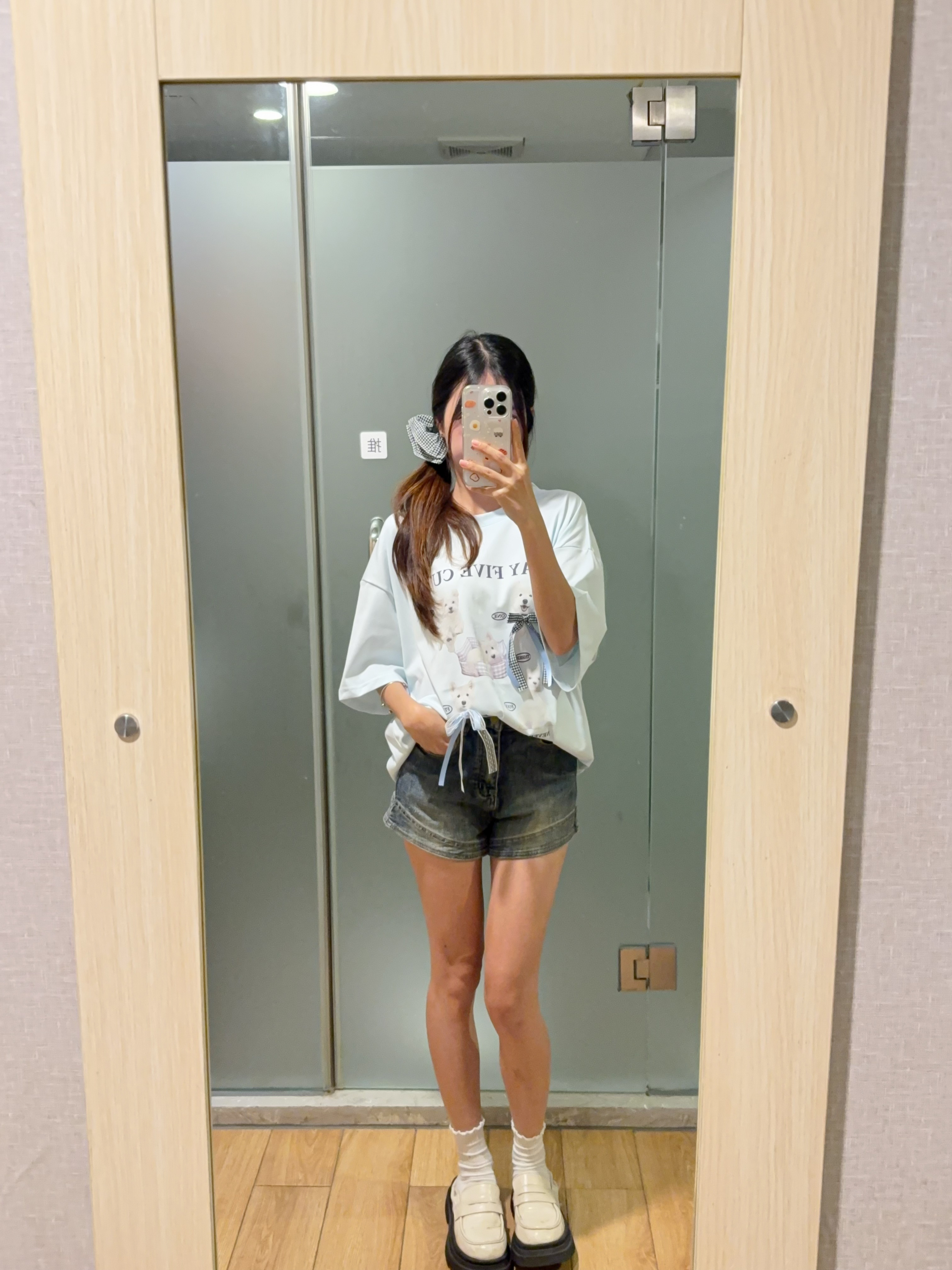 格子蕾丝蝴蝶结可爱狗狗大版R2997