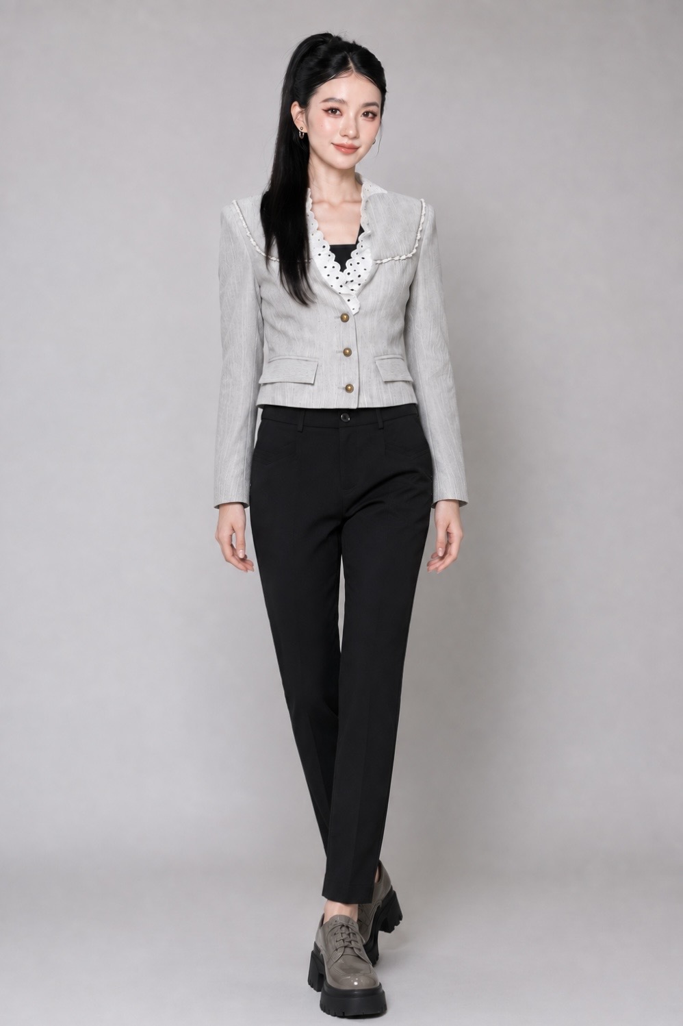 4648 Elara High-Waist Slim Straight Pants