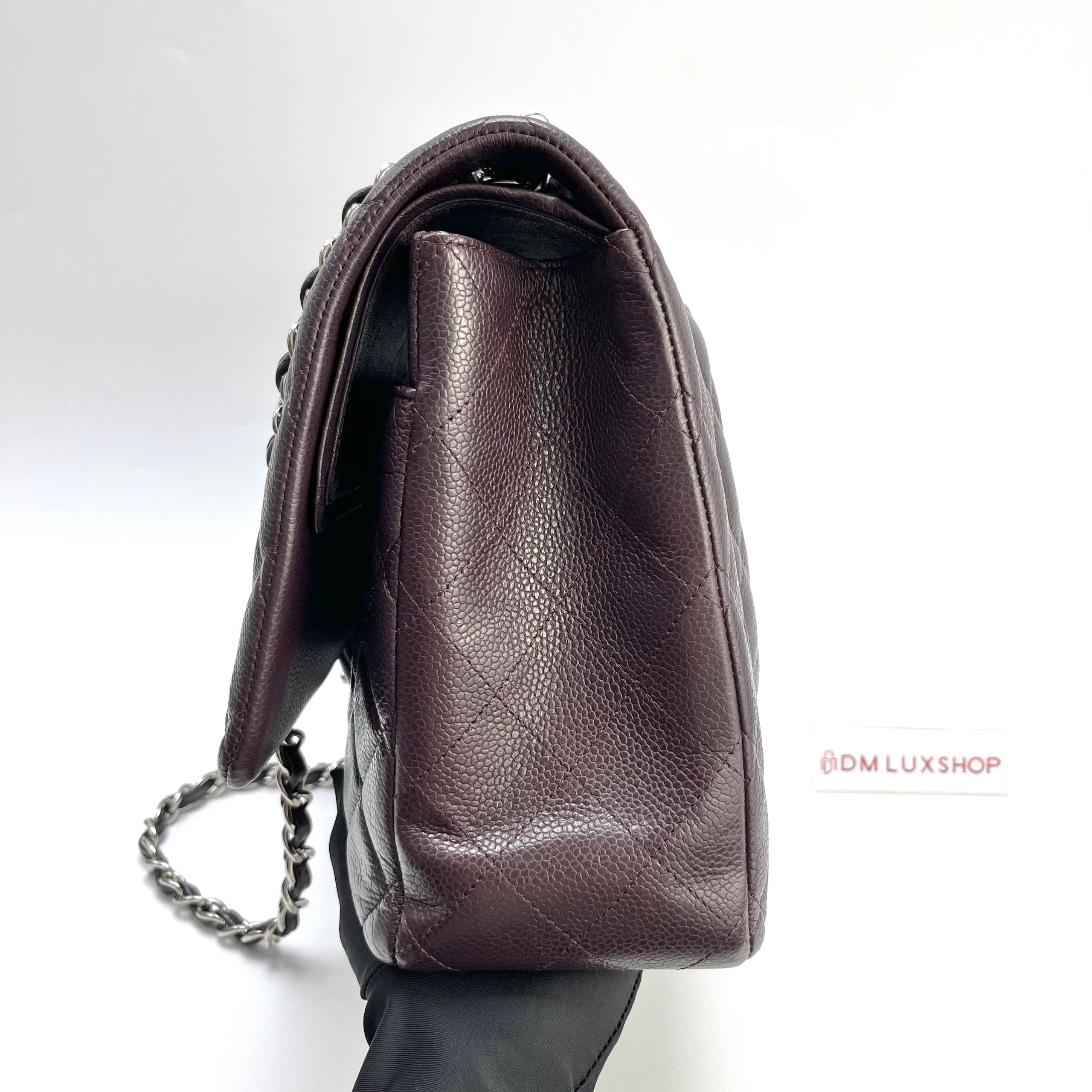 Chanel Maxi Dark Purple Caviar CF SHW (Serial 20)