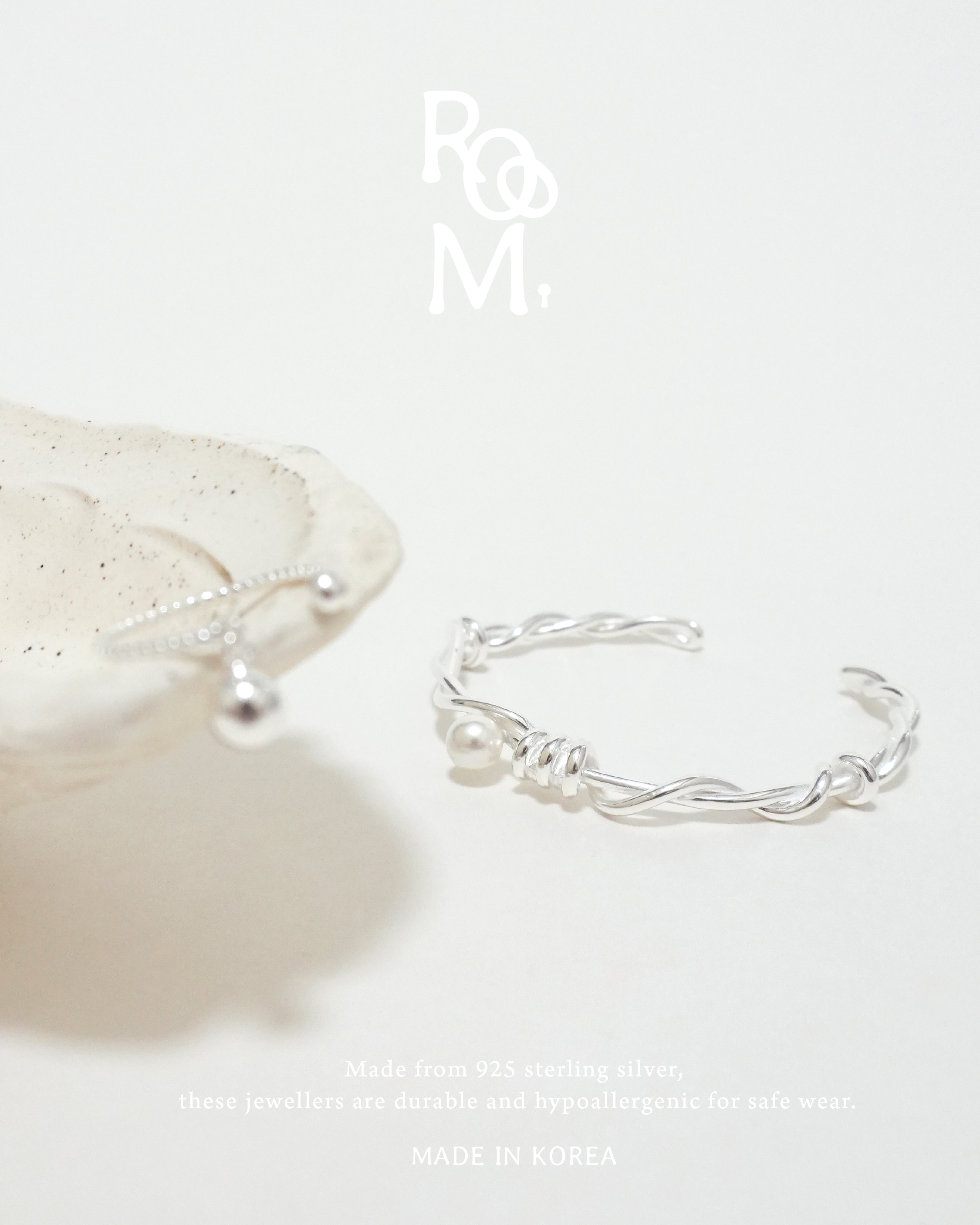 Gentle Twist Pearl Cuff Bracelet