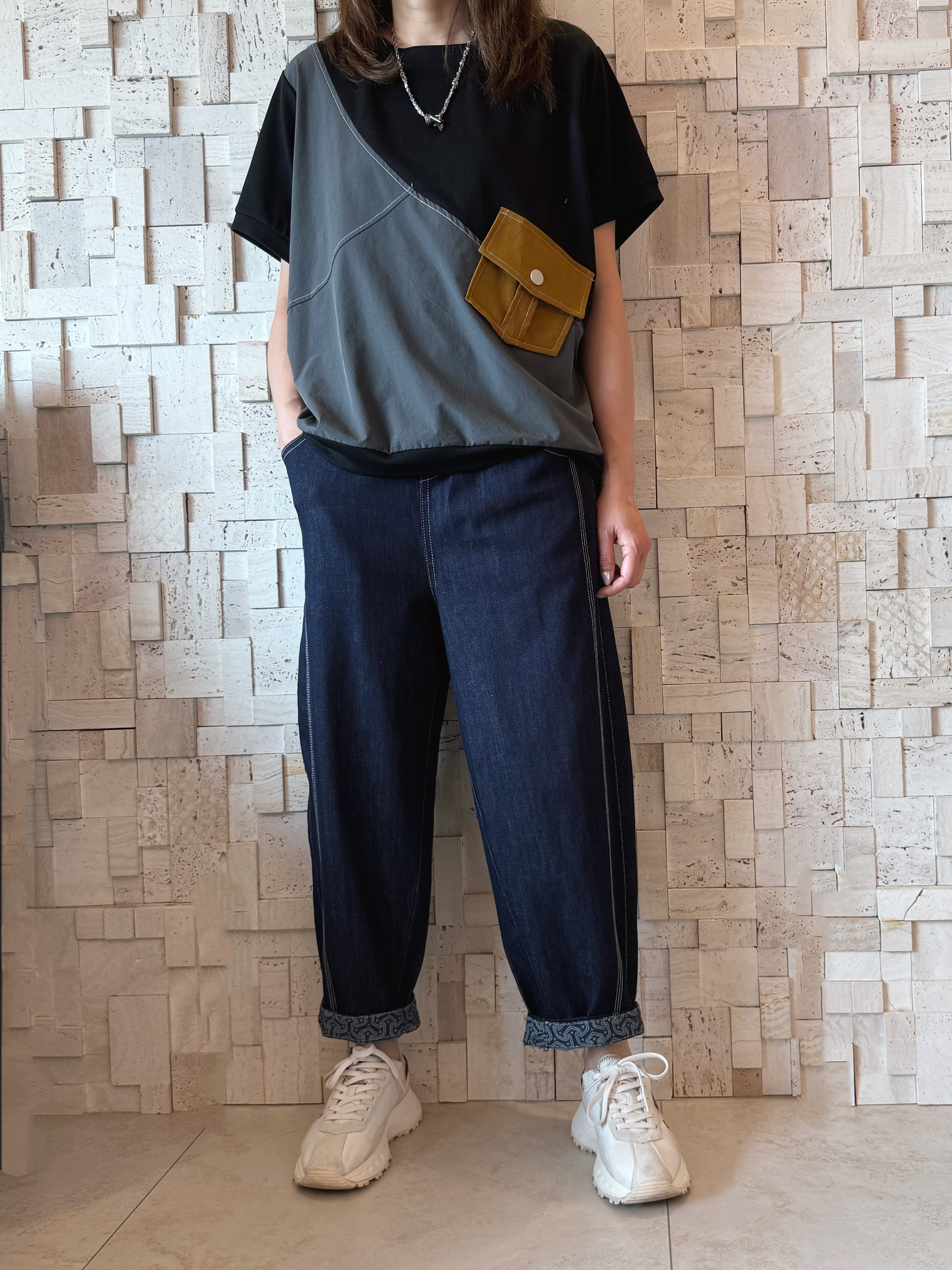 #2089 撞色拼布Top