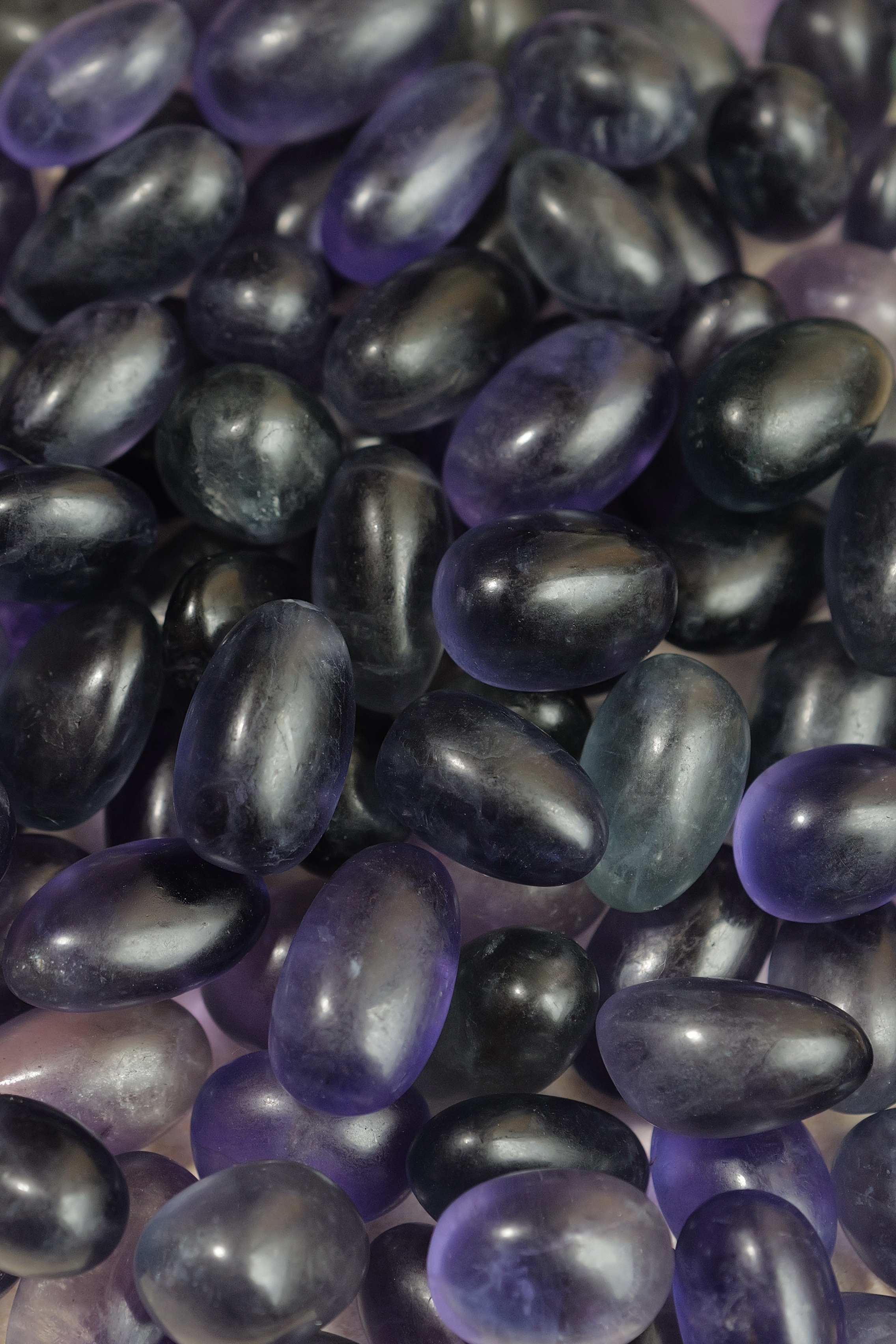 ༒紫藍綠螢石鵝蛋粒100g 包裝༒ FL.a097H18JG1*5T