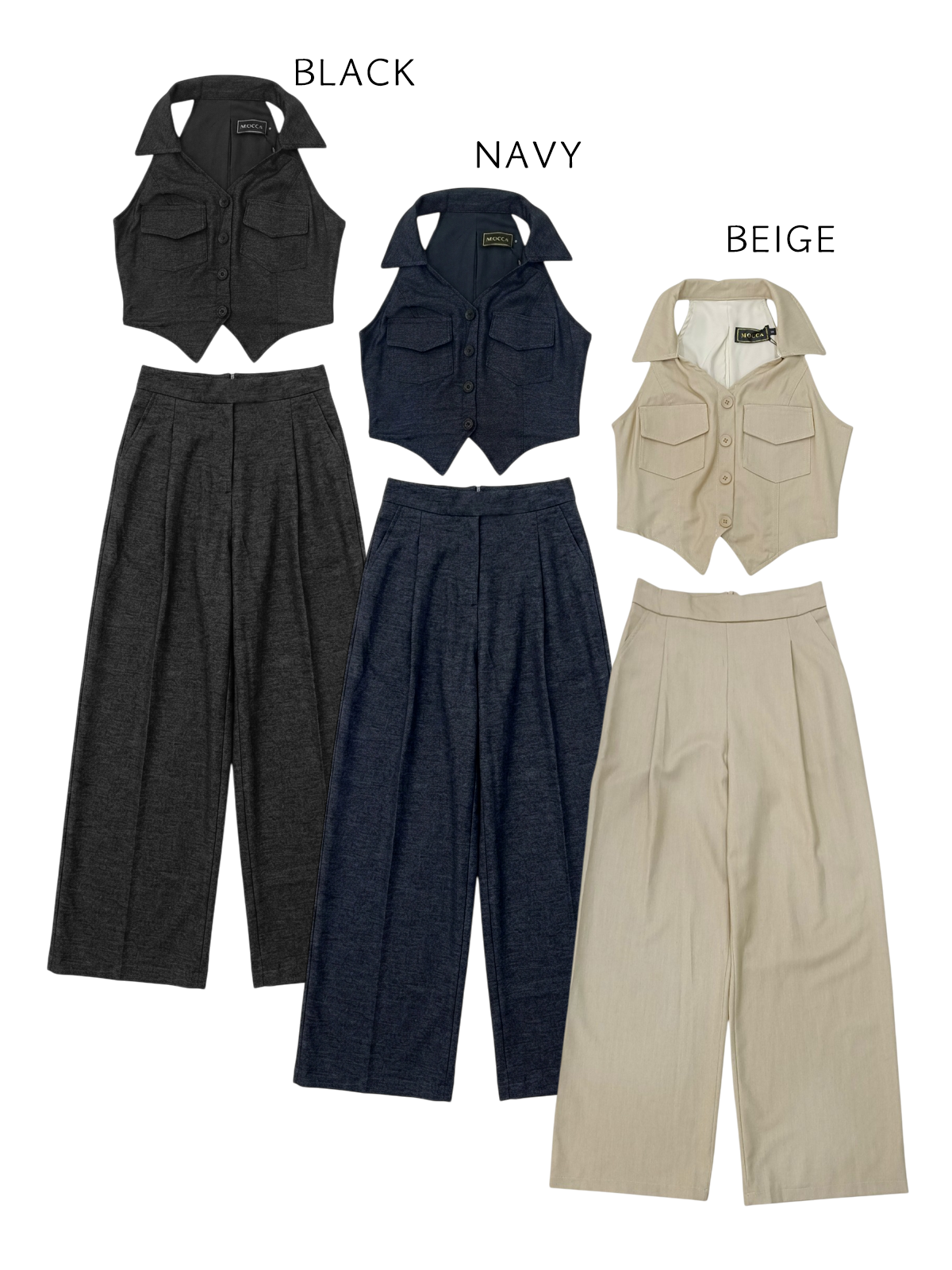 Elegant Sleeveless Vest Two‑Piece Set M217