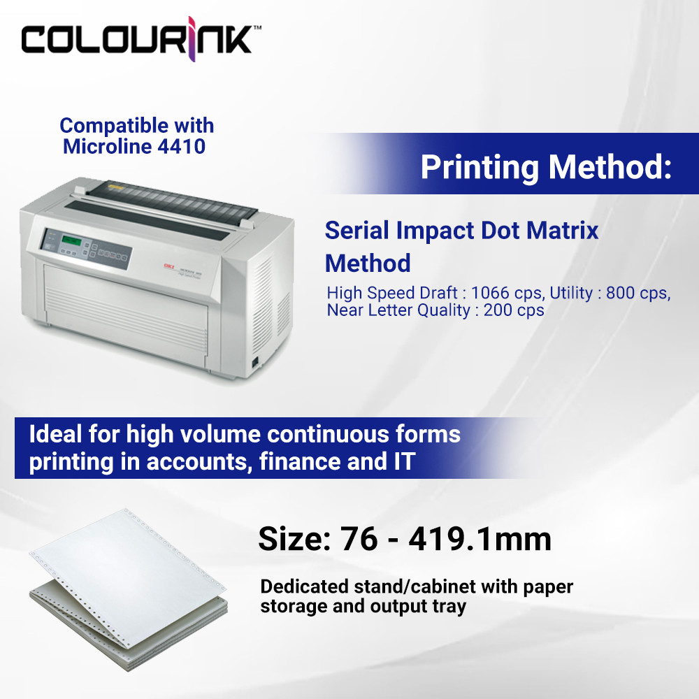 💢CLEAR STOCK 💢 OKI Original Genuine 40629304 Black Ribbon for Microline 4410 Dot Matrix Printer