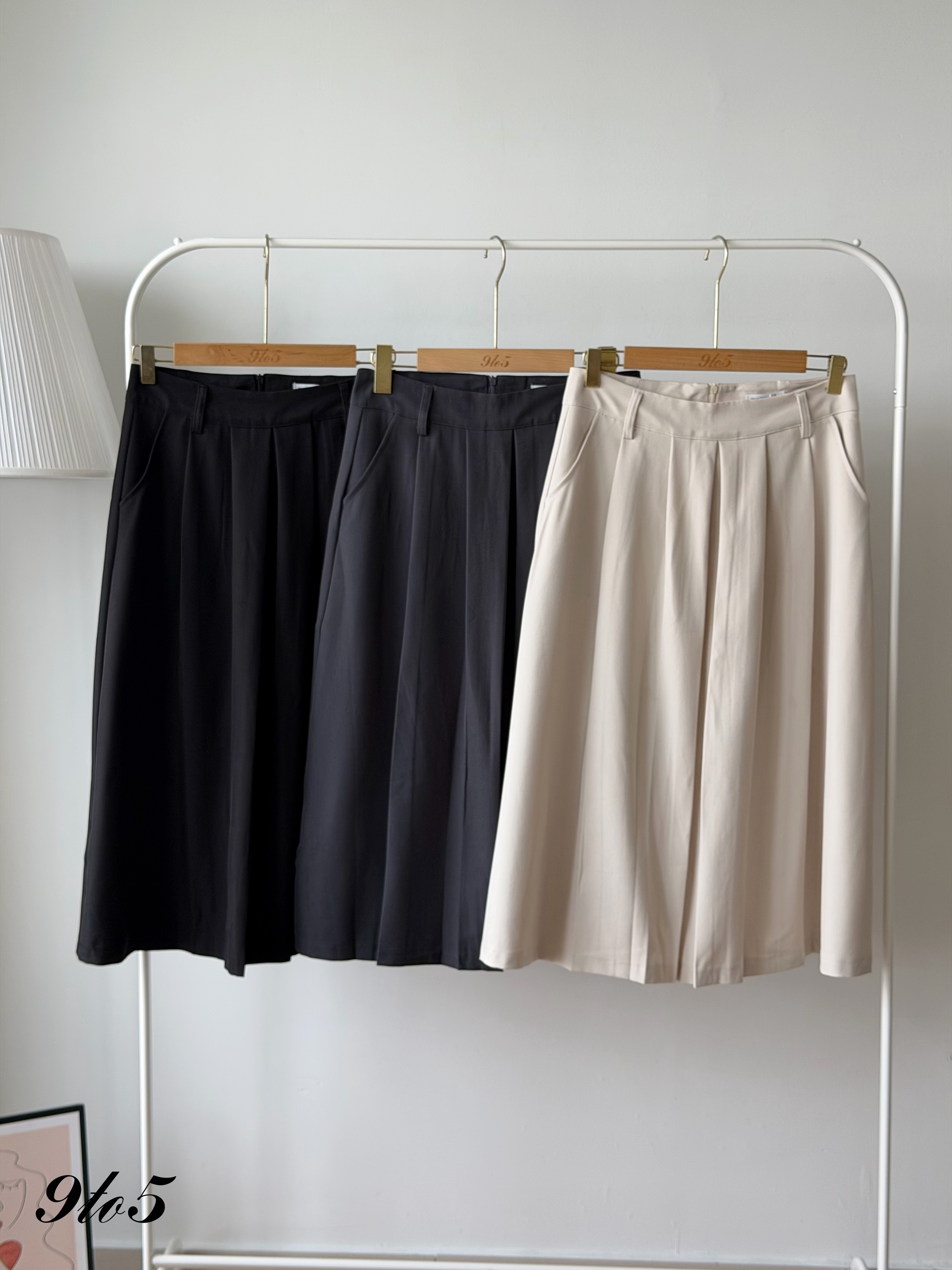 S2023 Long Pleated Straight Skirt - 3 Colors 