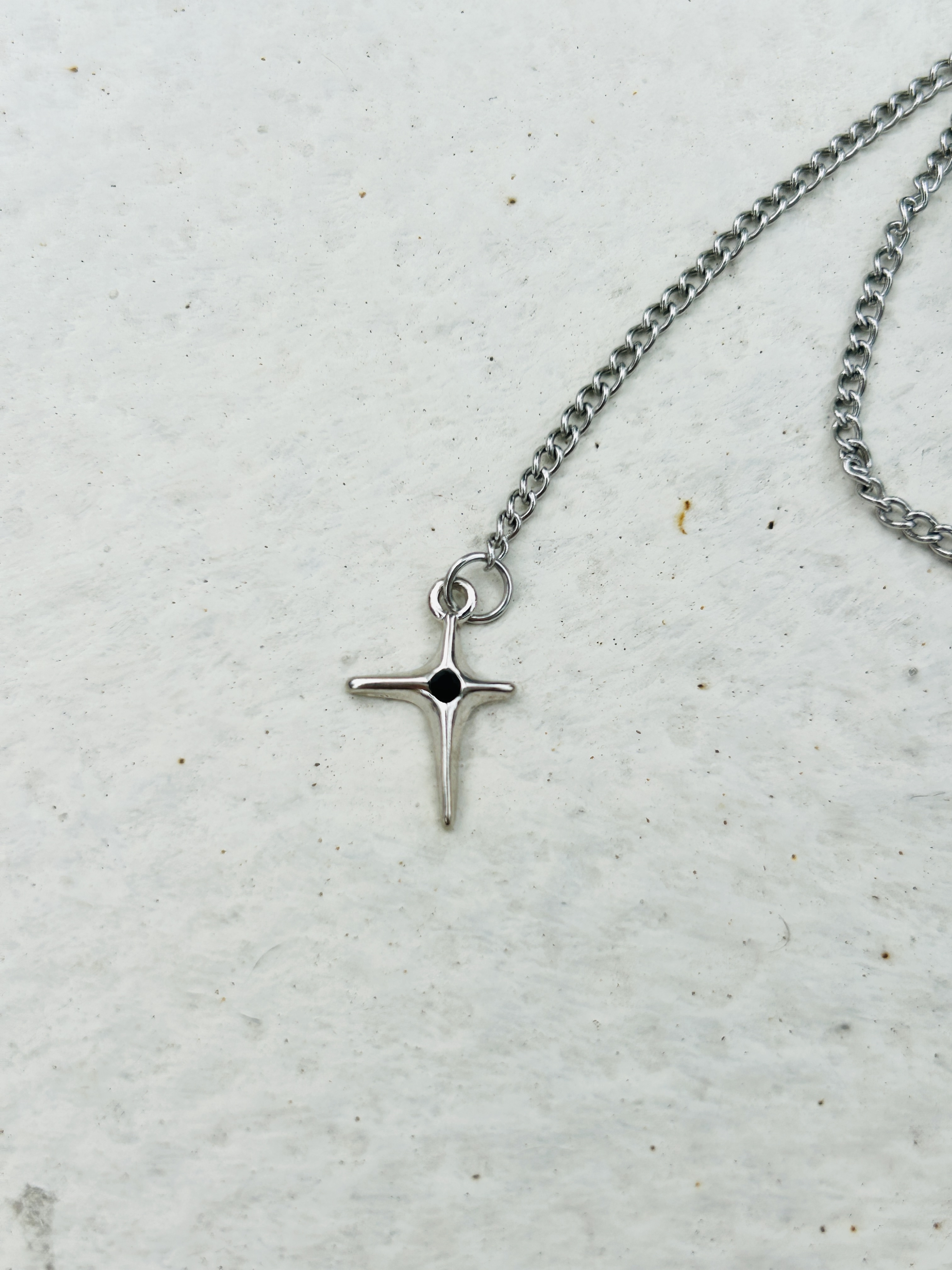 Silver rock star stainless necklace