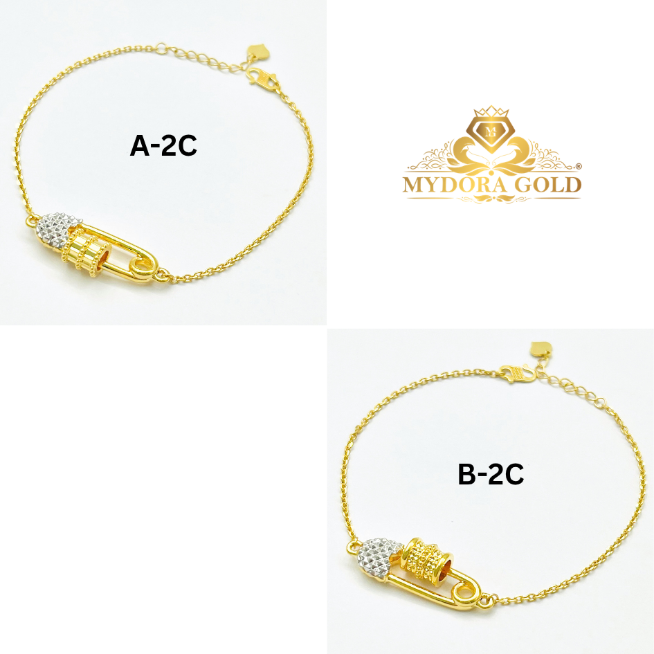 MYDORA Rantai Tangan Tube Bead Safety Pin Series l EMAS 916/22K