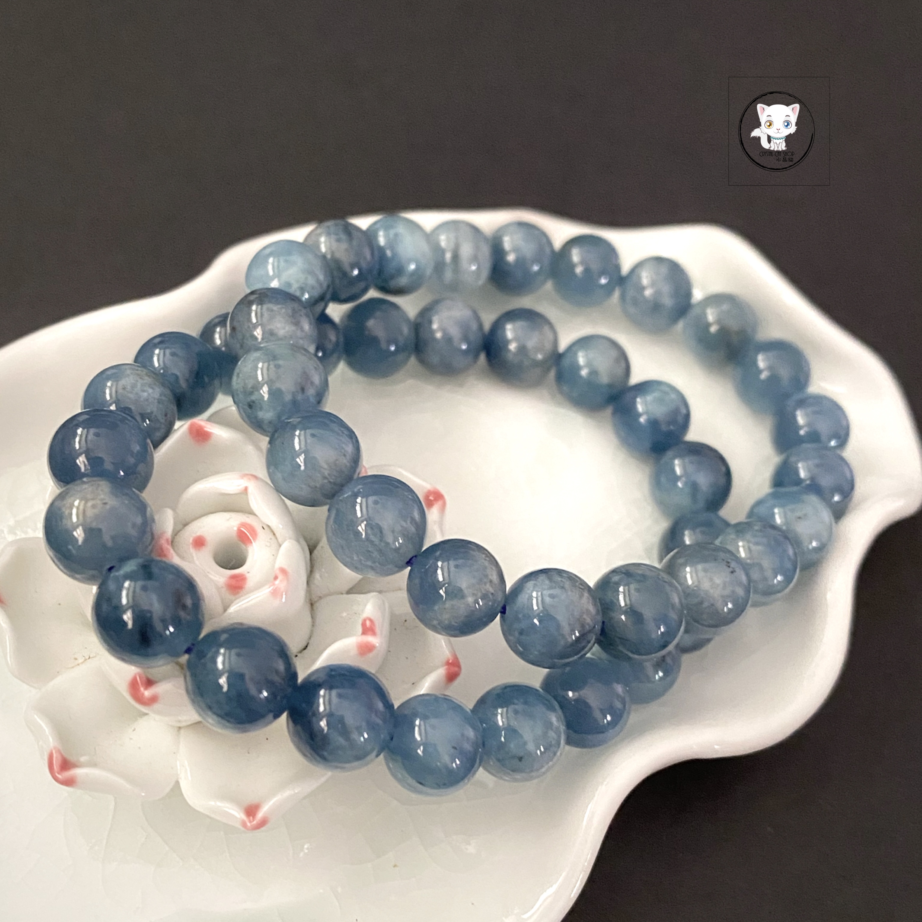 天然魔鬼海藍寶手鏈 9mm