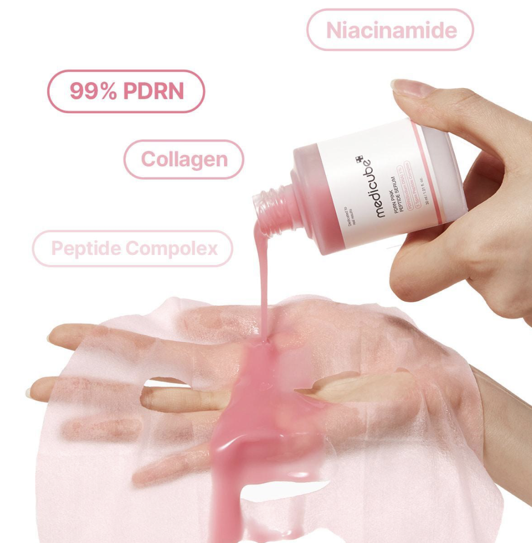 韓國 Medicube PDRN粉紅胜肽膠原安瓶面膜 5+1片裝｜PDRN Pink Peptide Serum Mask