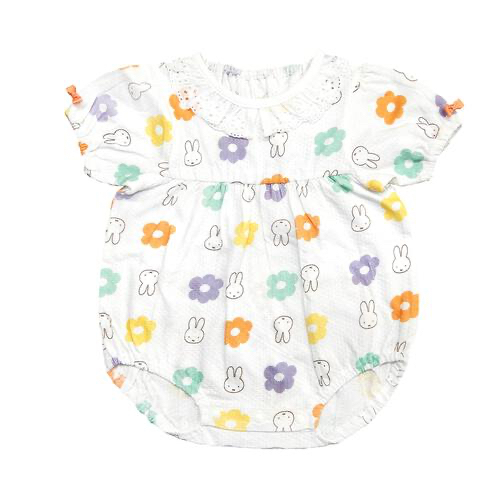 🇯🇵預訂 日本直送🇯🇵Miffy彩色花花蕾絲領網眼短袖包屁衣
