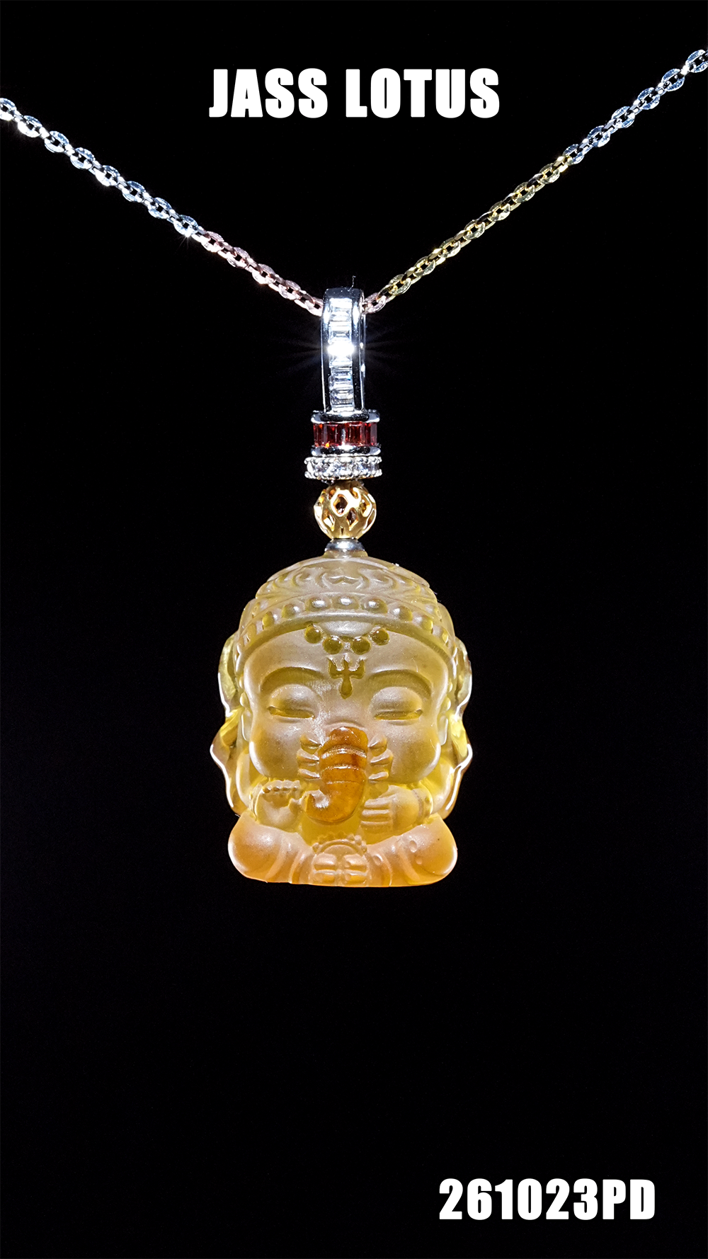 緬甸天然琥珀金棕珀磨砂招財象神吊墜