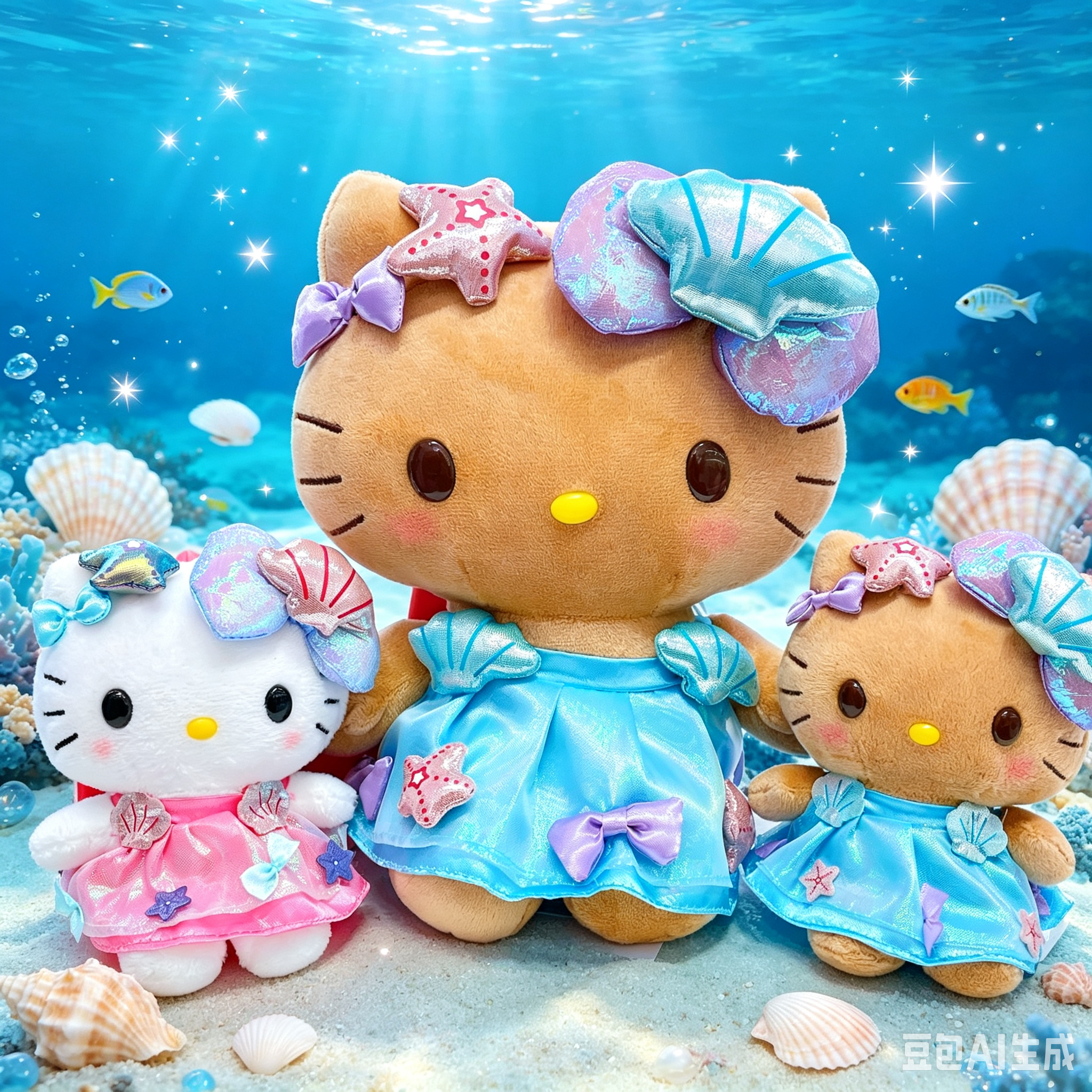 原裝行貨Hello Kitty  海底系列公仔掛飾