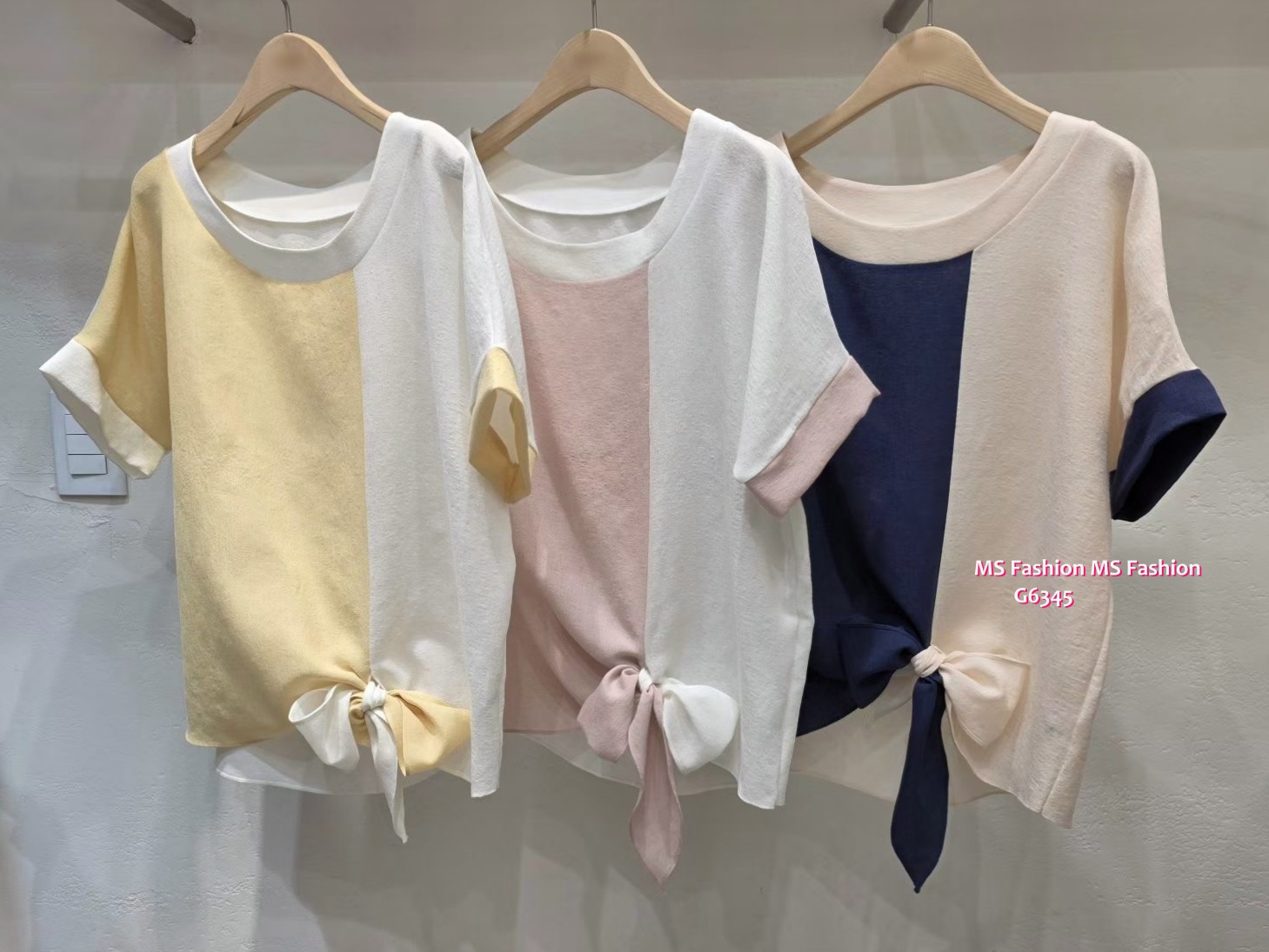 G6345 靚色蝴蝶結top