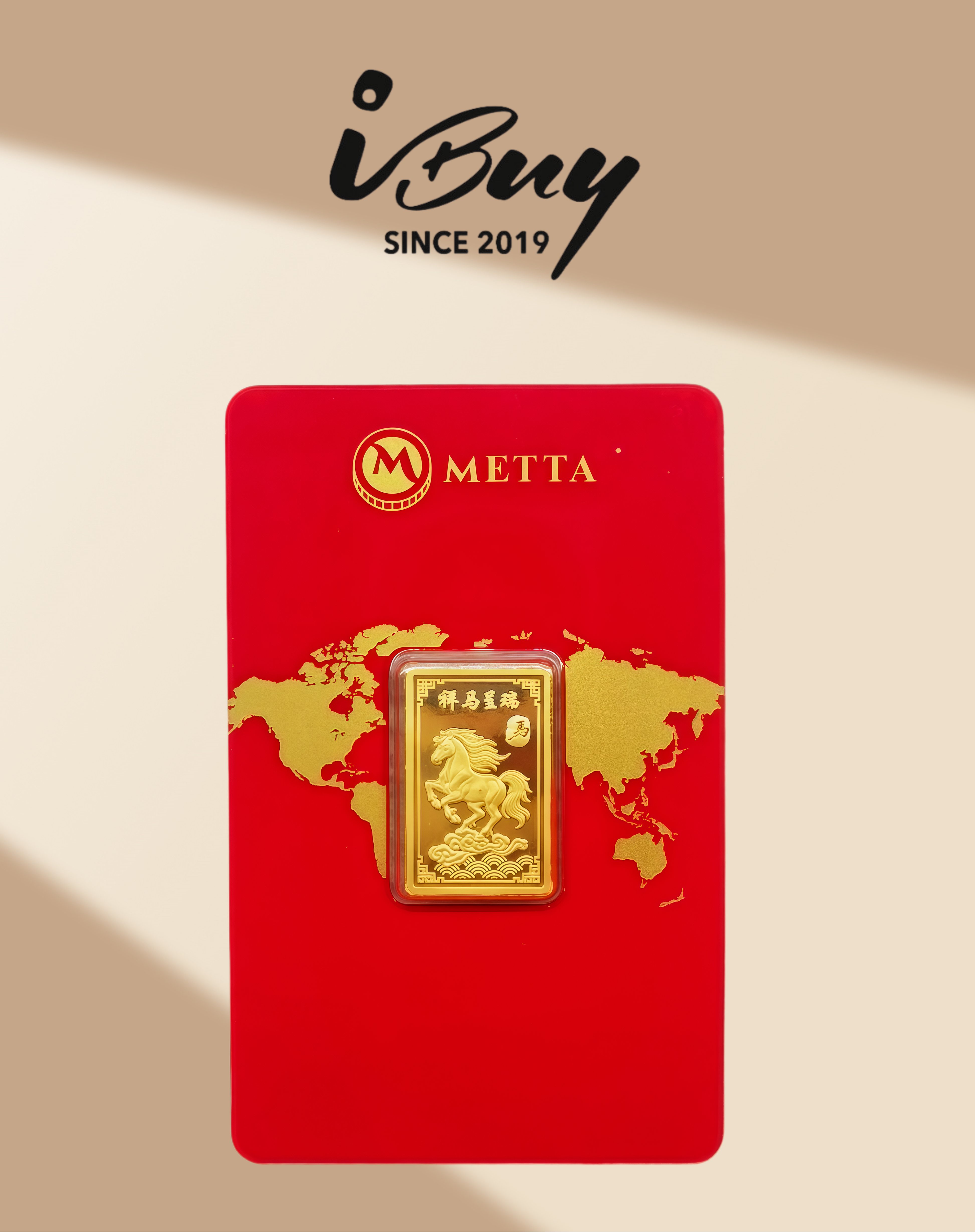 999.9 GOLD METTA 20 GRAM HORSE YEAR 5GRAM GOLD BAR 999.9 金 20克 祥马呈瑞金片
