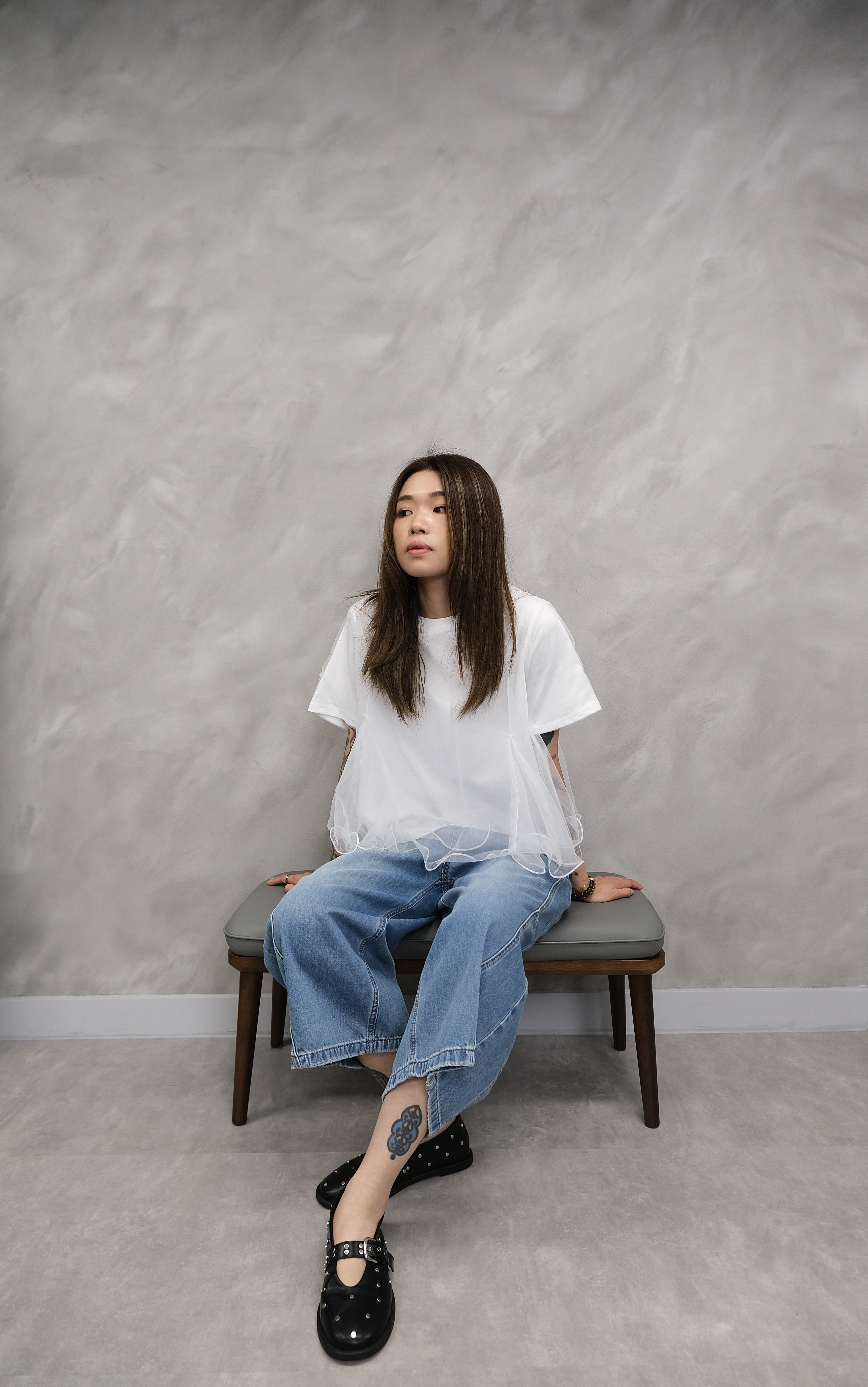 Organza layered ruffle top #top147