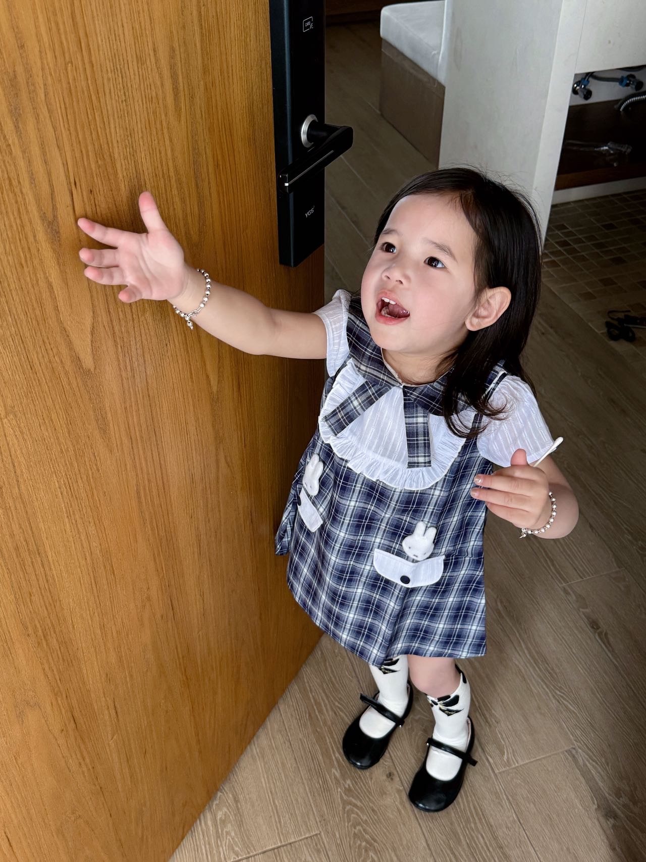 0647 米菲格子淑女裙