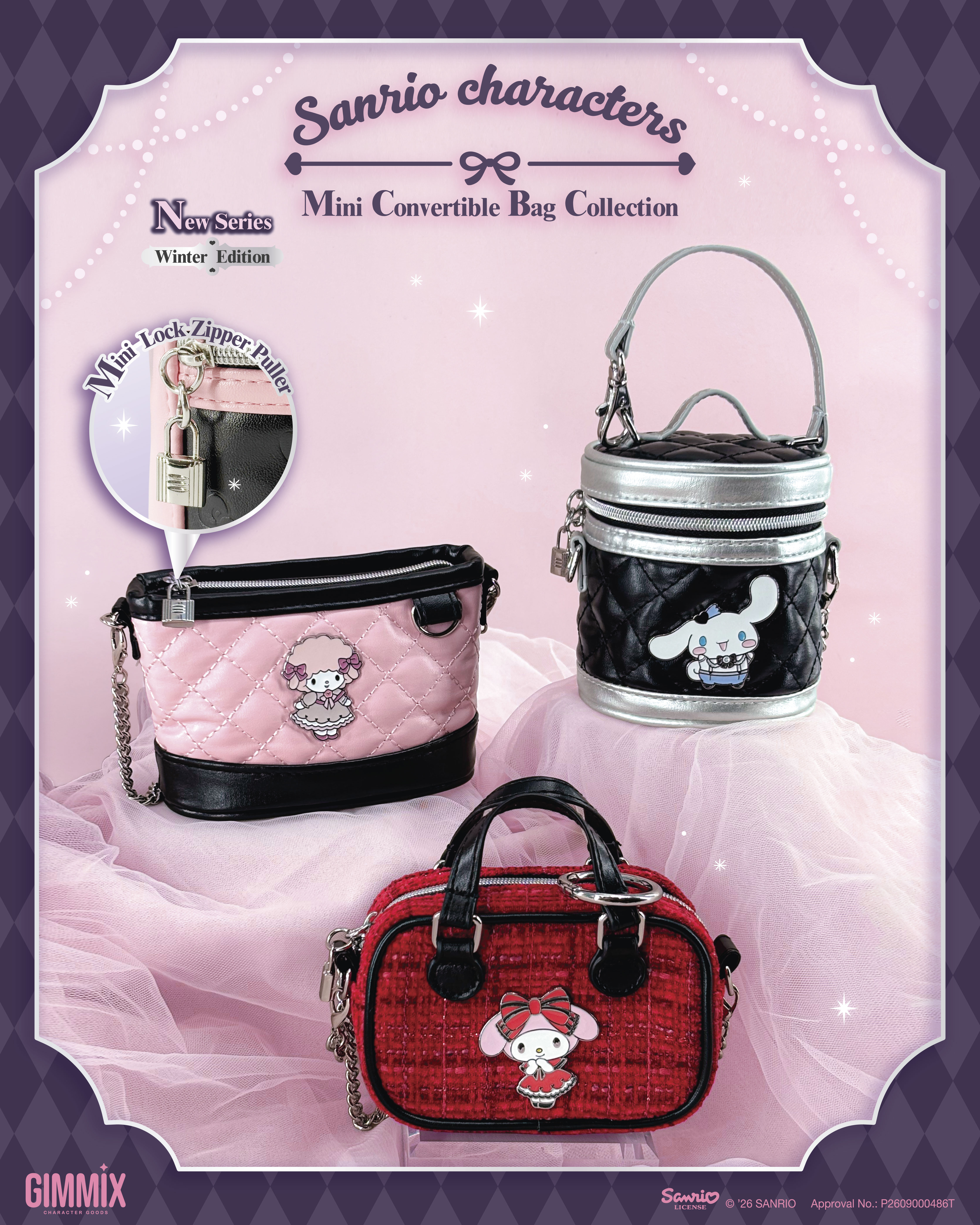 Sanrio Characters Mini Convertible Collection (Winter Edition)  迷你包包 秋冬新裝 盲盒 (Full box 原盒 - 6pcs/box)