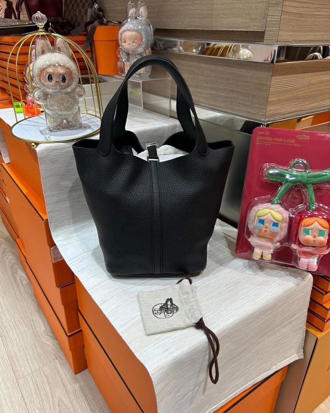 Hermes picotin 22,黑色銀扣,STAMP C 100%Authentic ,95%new  ✅key lock ✅dust bag