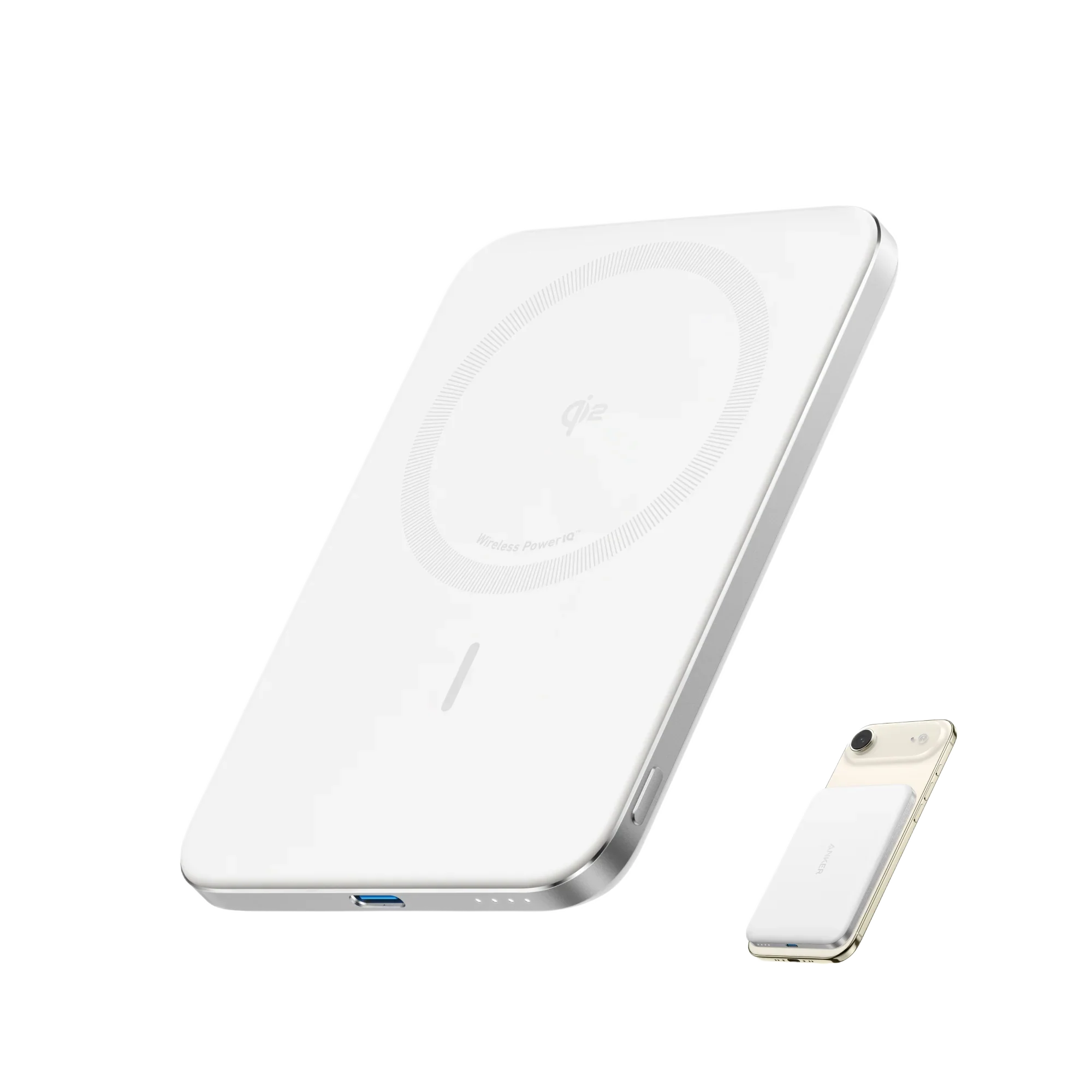  Anker 安克 Qi2 官方認證 MagGo Slim 8.6mm Power Bank MagSafe 15W 無線行動電源 流動充電池  尿袋 A1665H11- Black黑色 | | A1665H21 -白色White