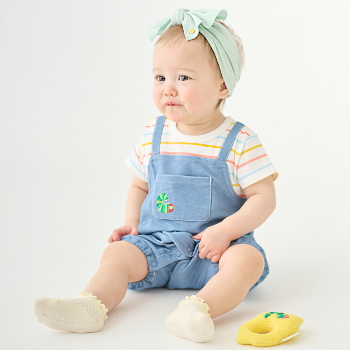 🇯🇵預訂 日本直送🇯🇵Petit Main x 好餓的毛毛蟲系列兩色水果造型刺繡搖鈴