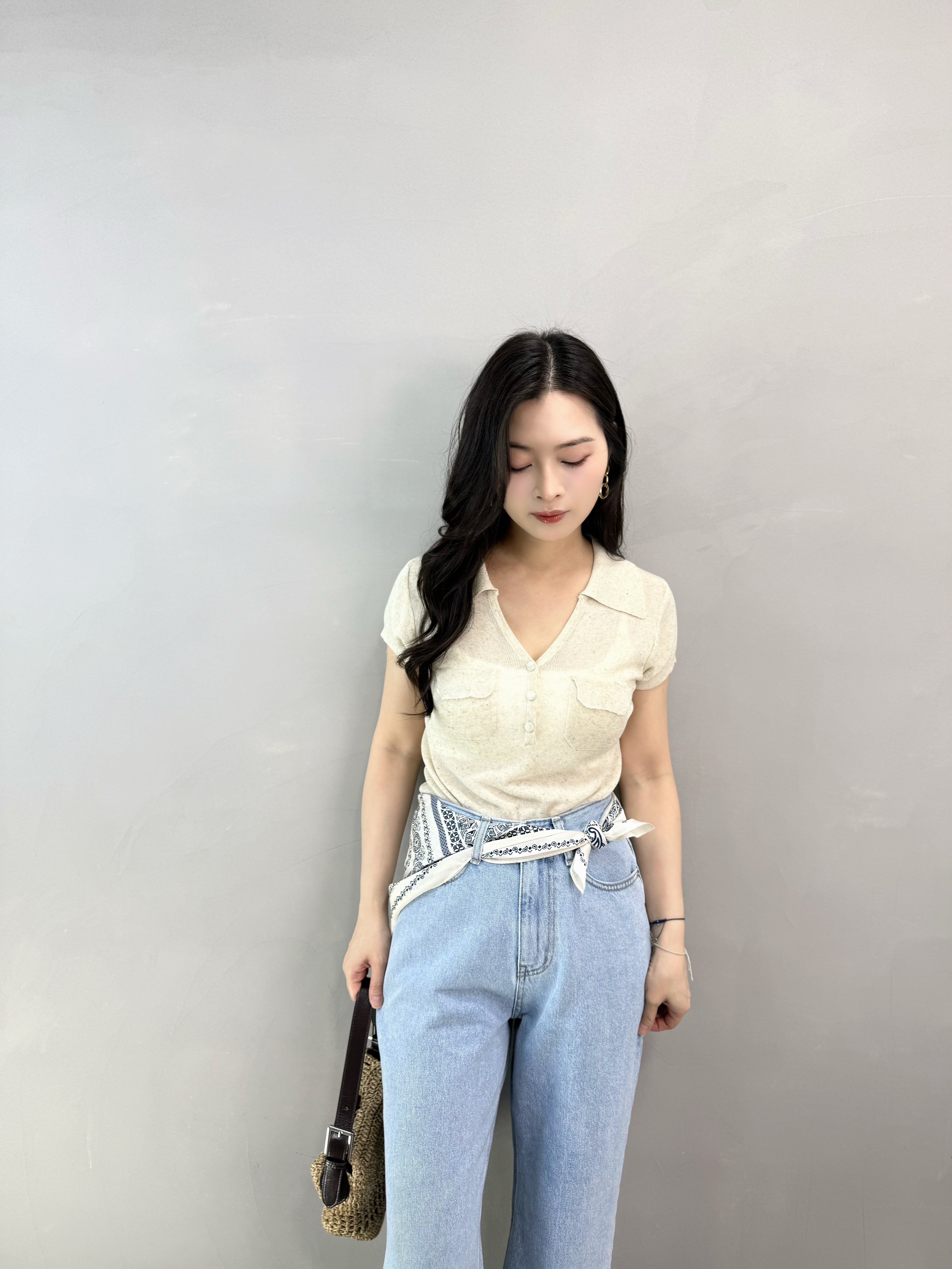 N62 反領混色線Top 