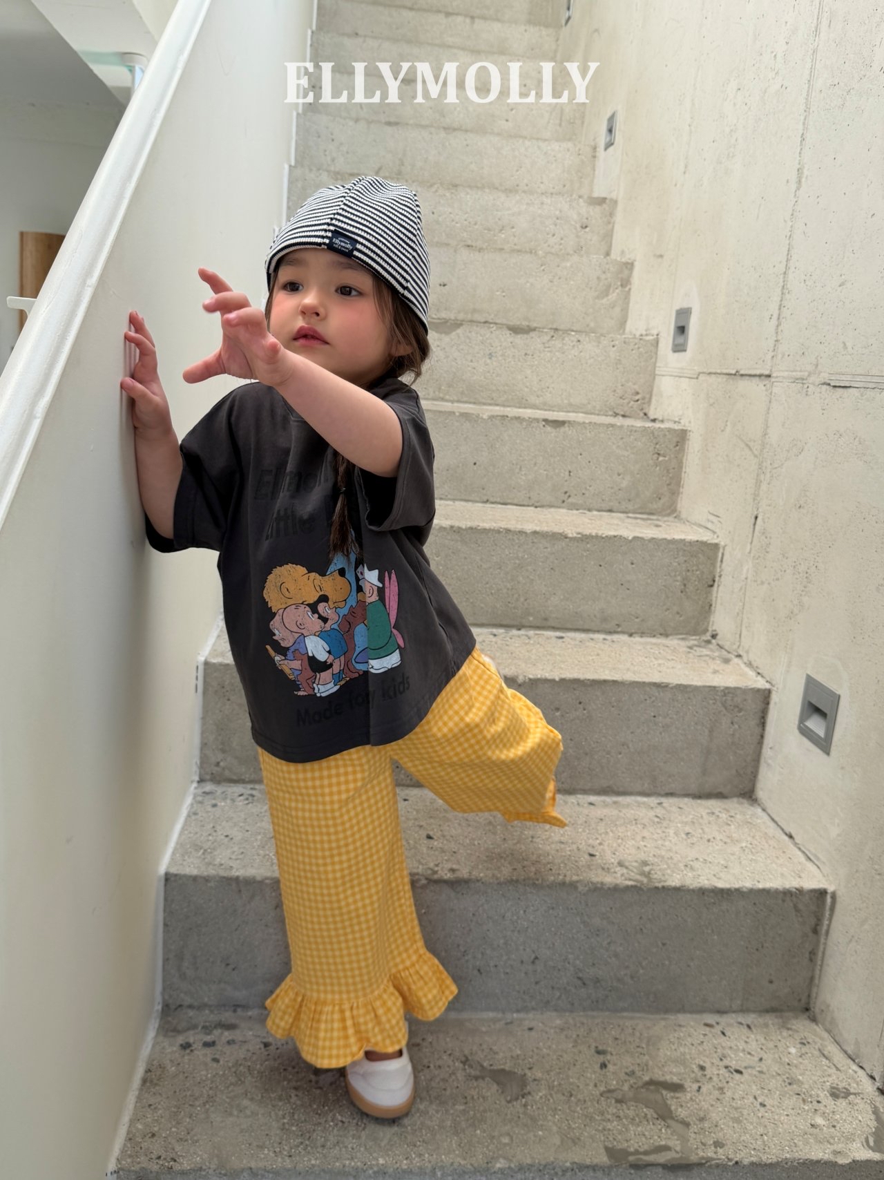 Ellymolly | Check pants(yellow size 9(110-115)
