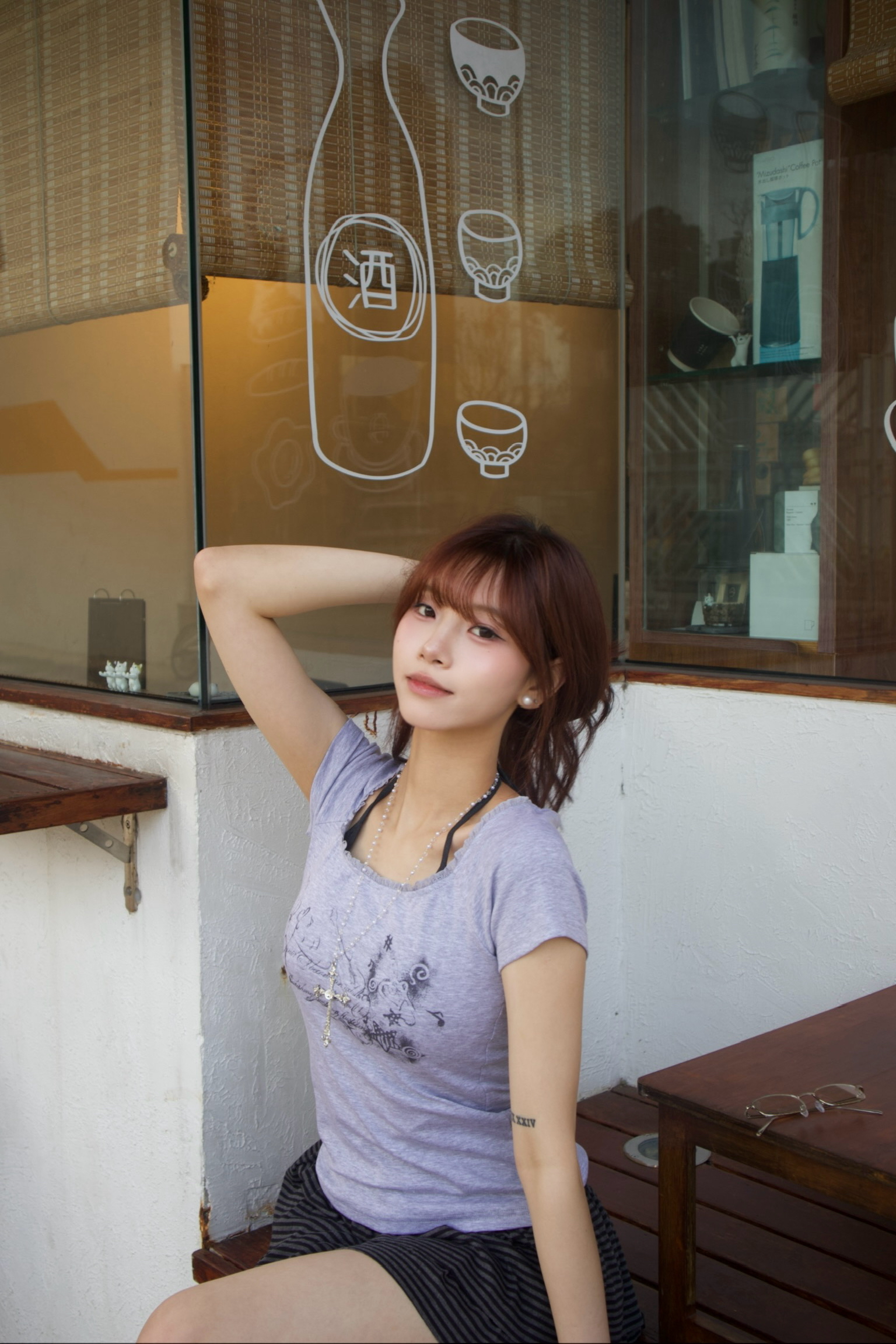 韓國lacy邊邊塗鴉假兩件Top🍀