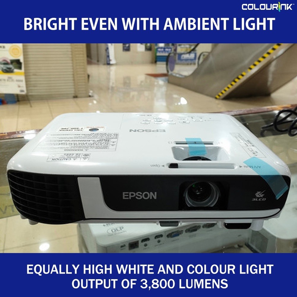 Epson EB-X52 XGA 3800 Lumens 3LCD Split Screen Optical Zoom High Brightness Wireless Business Projector Optional X06 E01