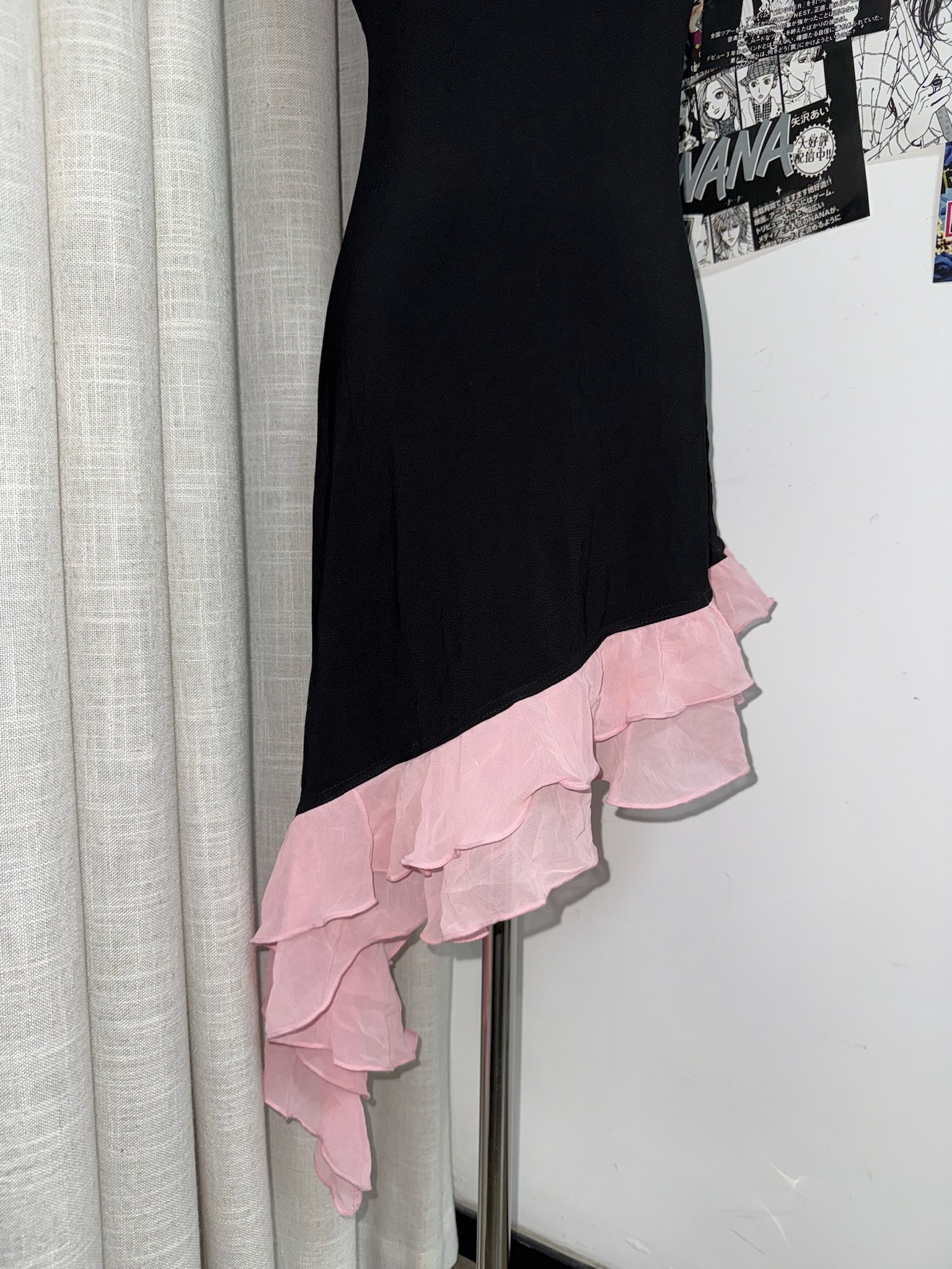 Y2K Black and Pink Gothic Lolita Ruffle Dress