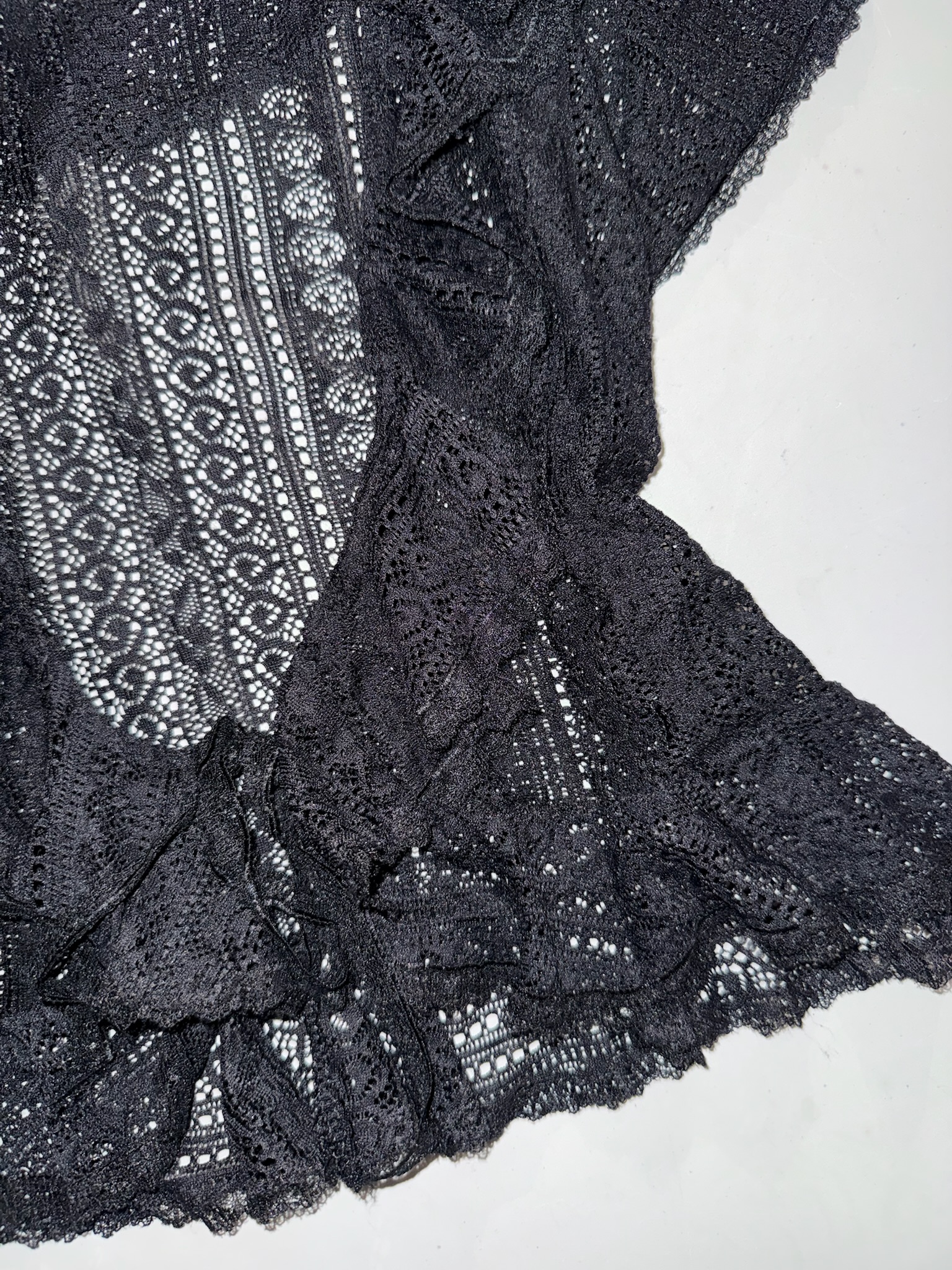 Black Sheer Lace Statement Bow Cable-Knit Set | Free Bow
