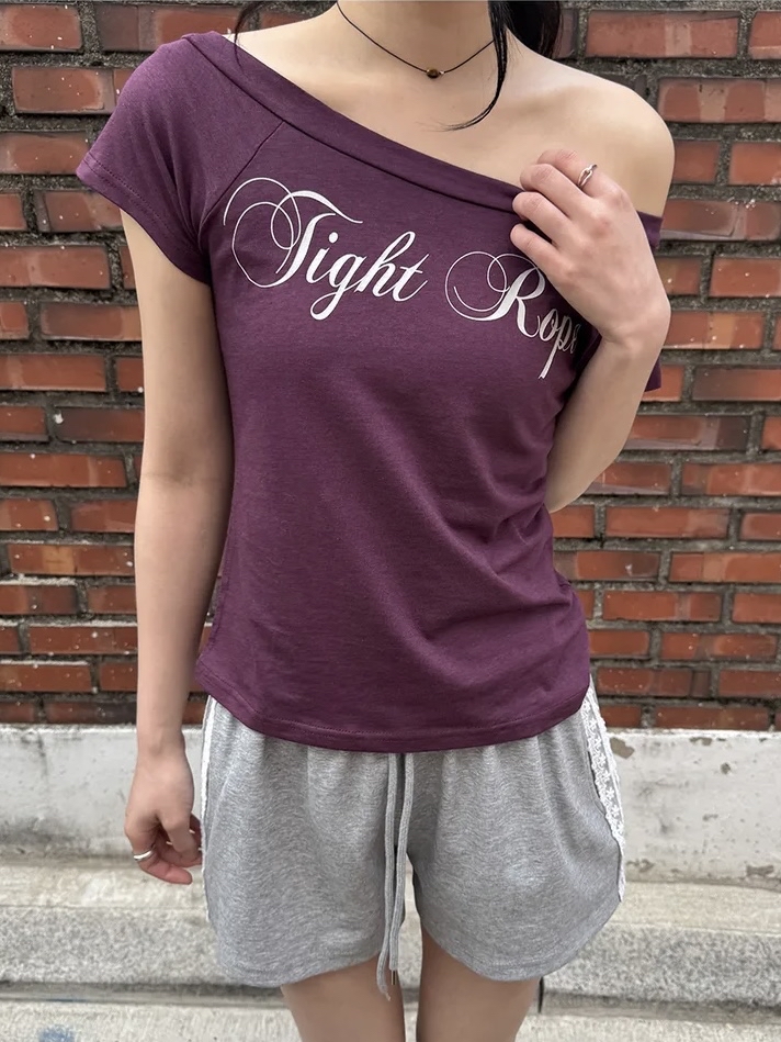 Script Wide Neck Graphic Tee