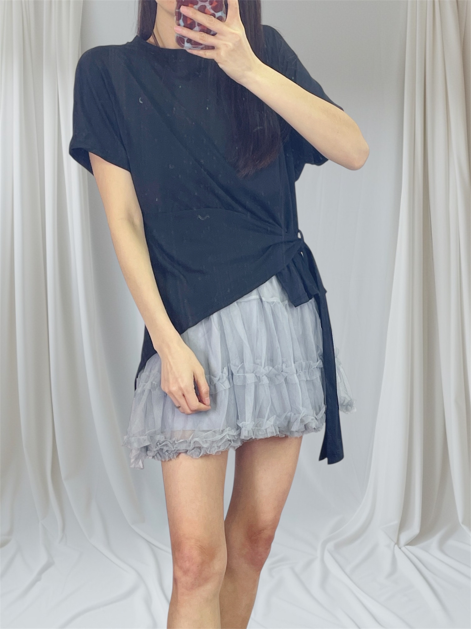 K5552 棉料衫腳穿帶短袖top