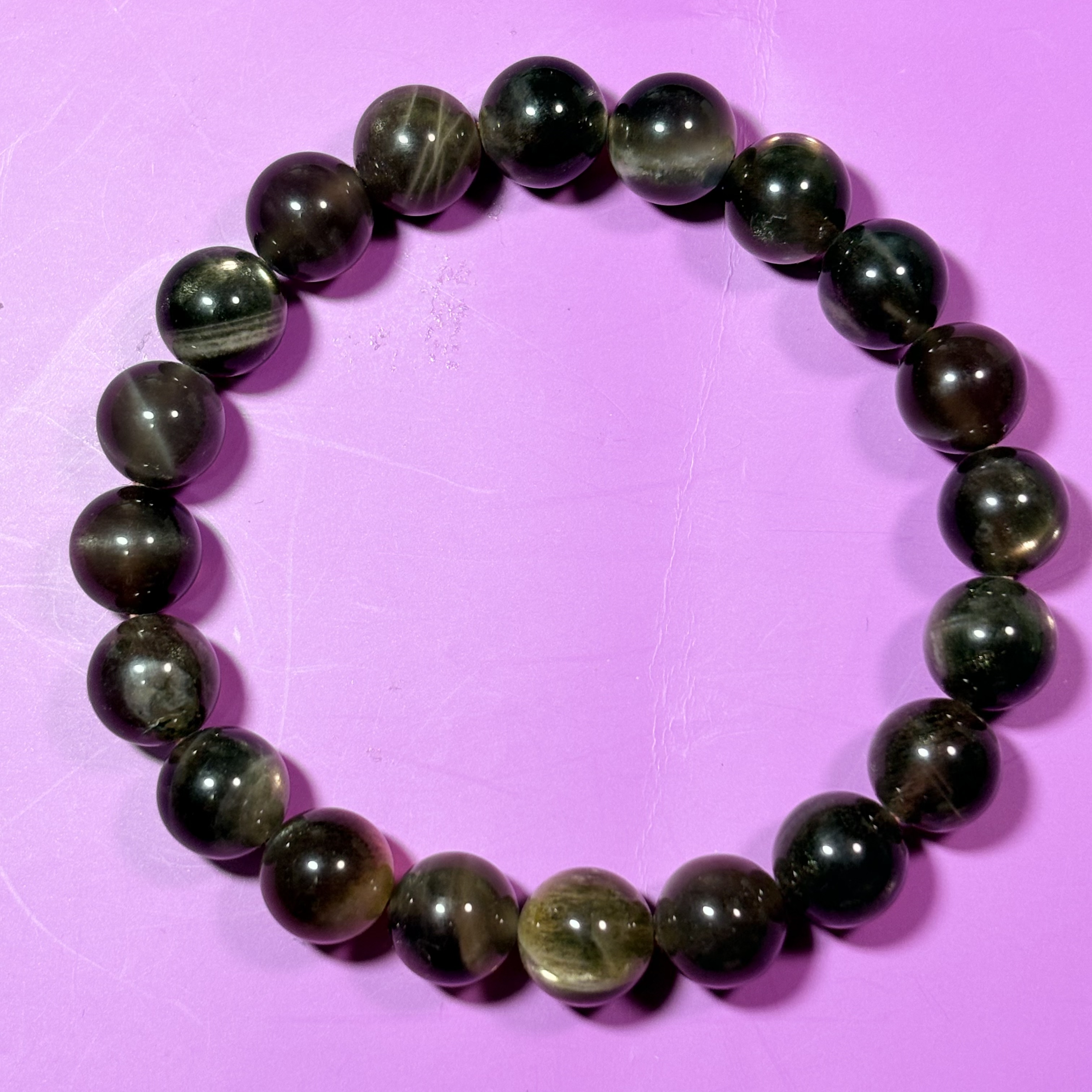 10mm黑幹體黑太陽石手串No.3060