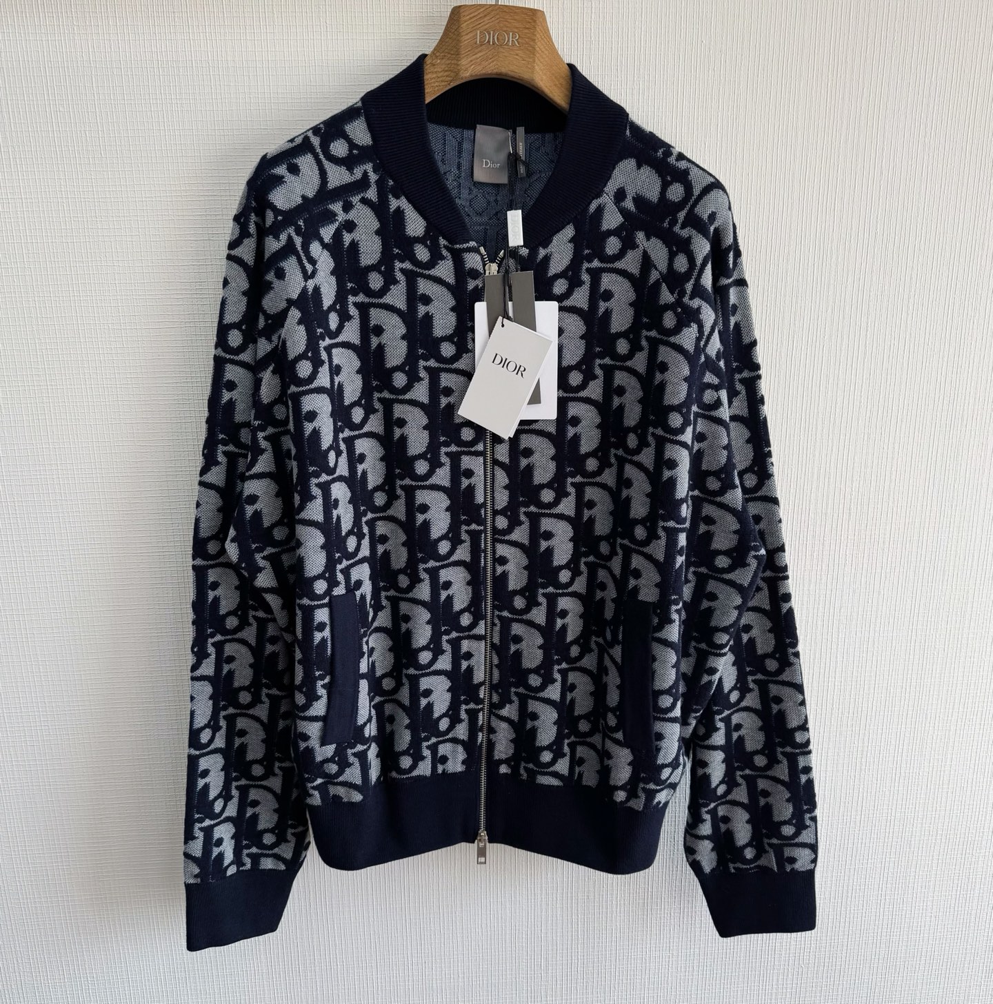 Dior Oblique 滿印提花羊毛拉鍊外套