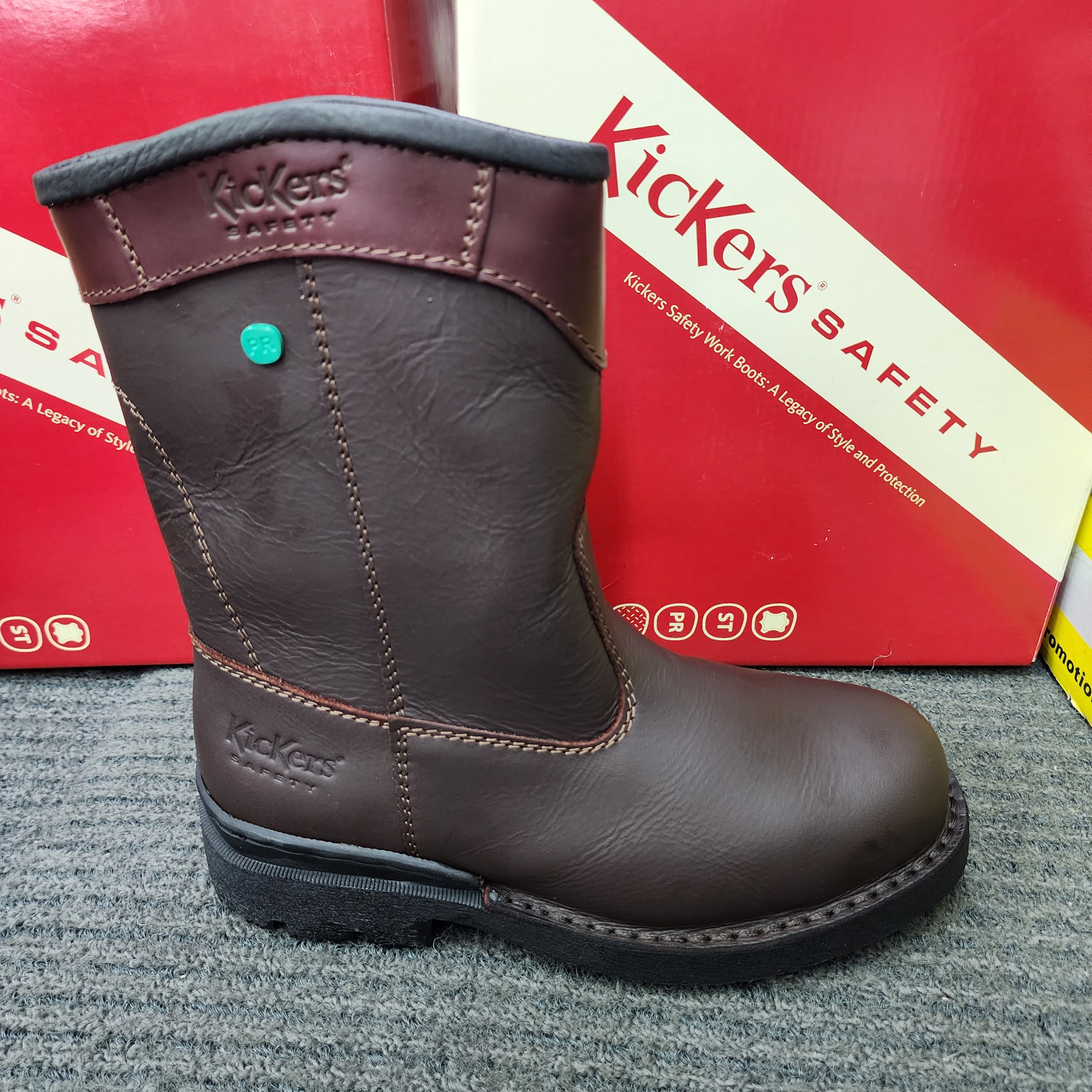 KicKers Safety Shoes KK 603 SIRIM DOSH High Cut Black Cherry Pull up Steel Plate Toe Cap Kasut Keselamatan