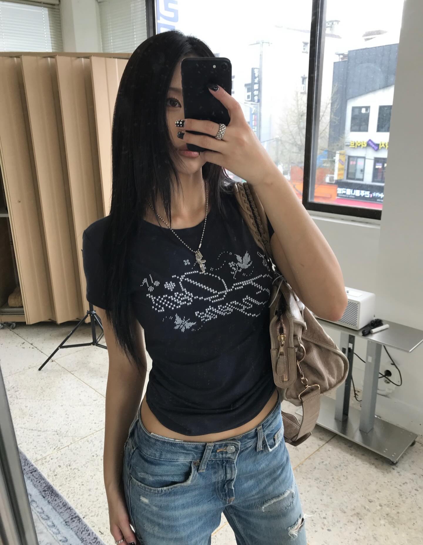 carol cross-stitched tshirt