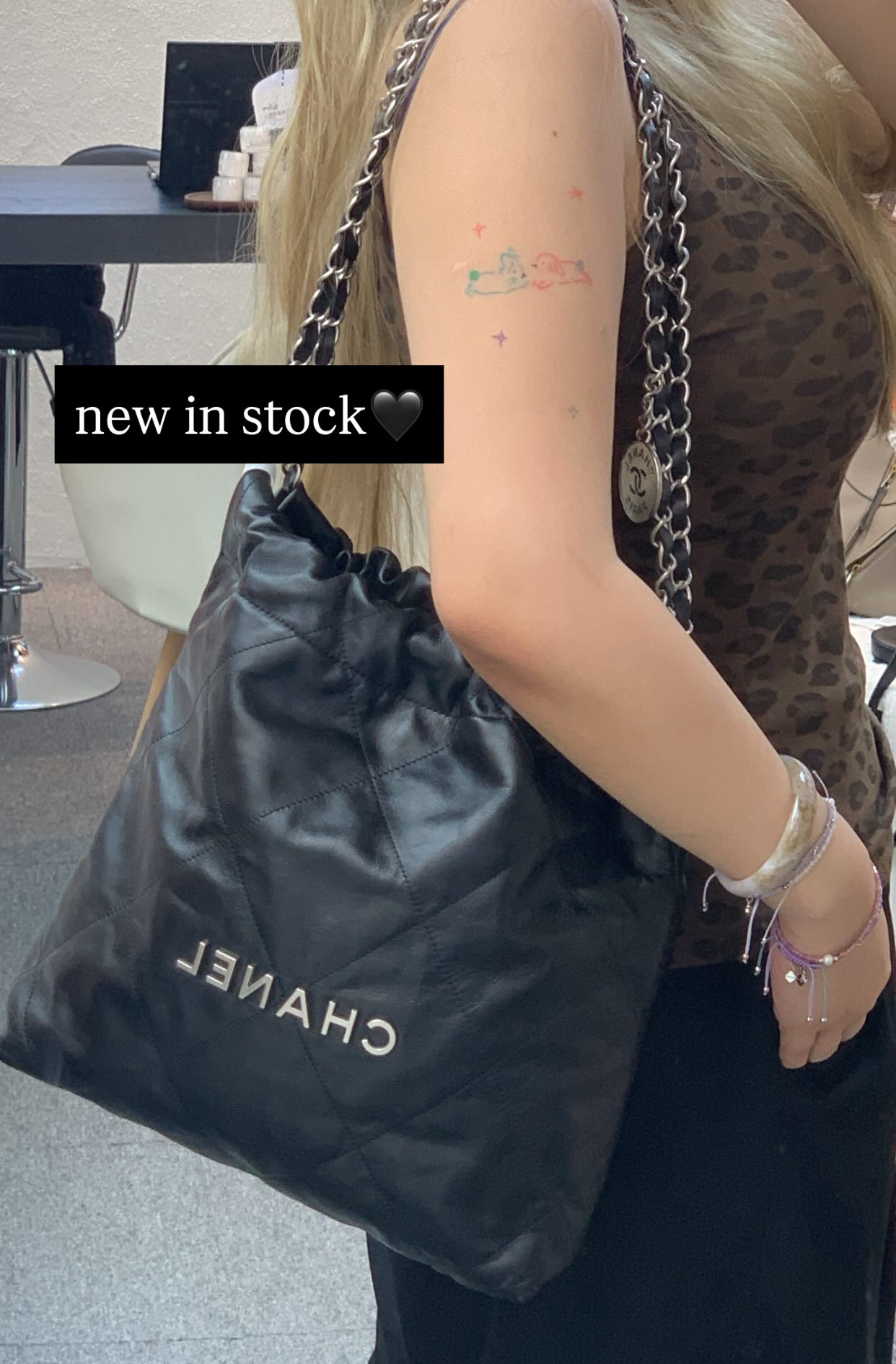 Chanel 22bag 黑色銀扣