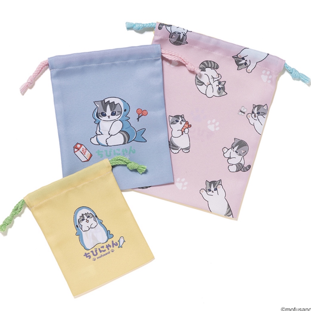 Mofusand 鯊魚貓 三個裝索袋｜預訂