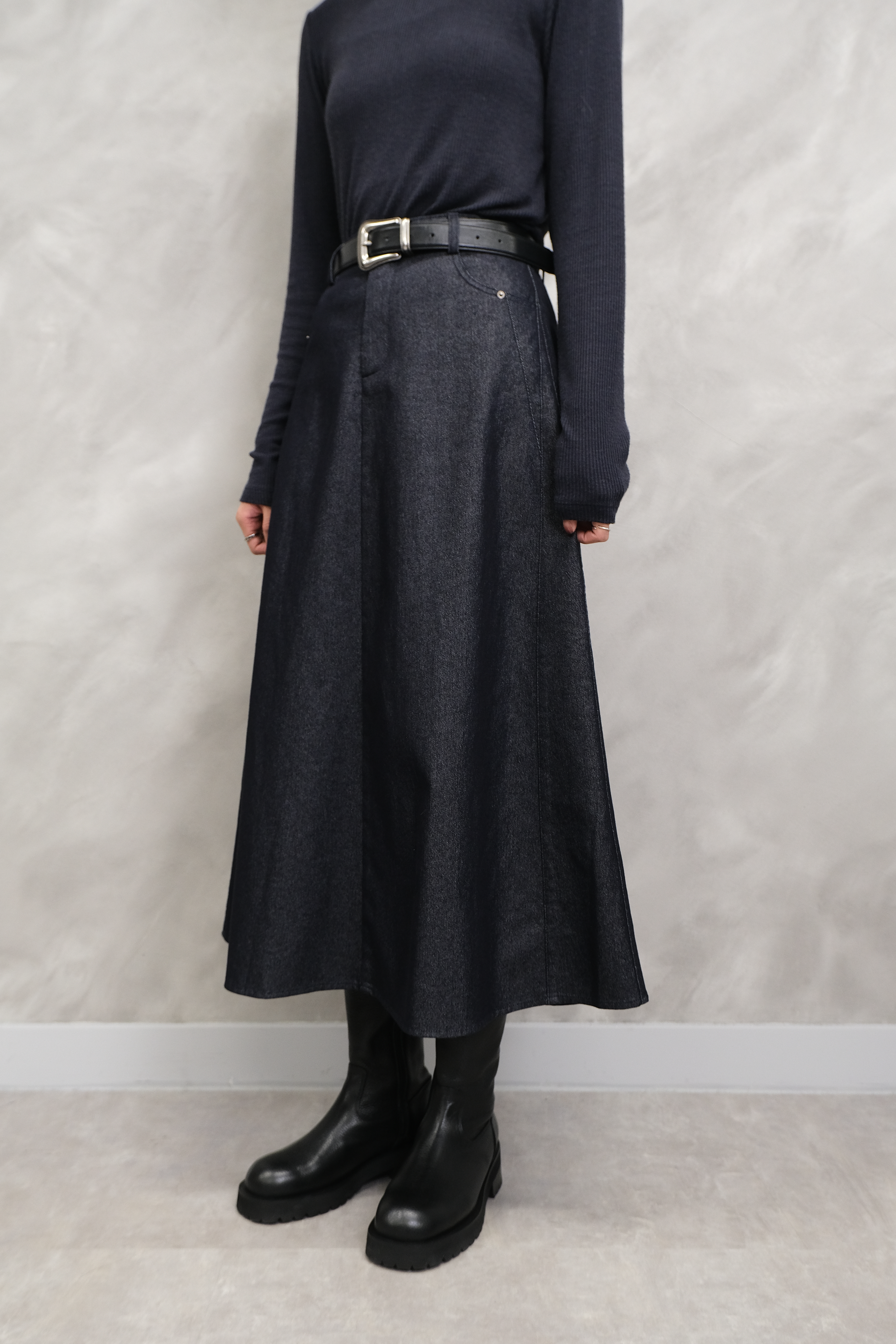 Cotton full skirt (with belt)  #sk37